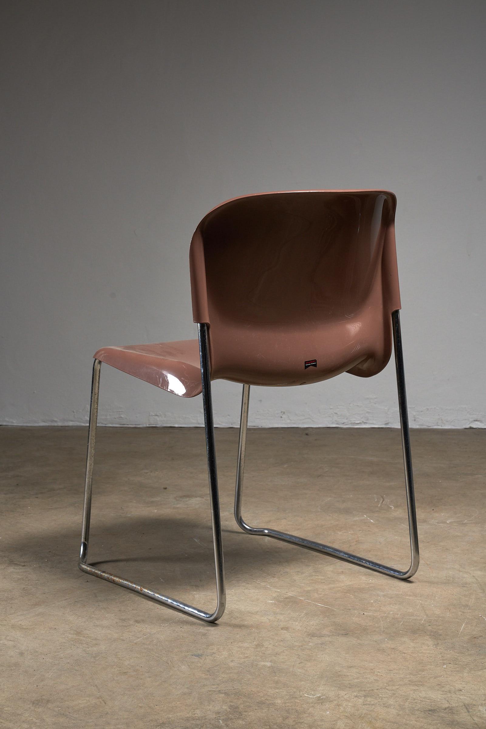 1 von 5 SM-Schwingstühlen von Gerd Lange für  Drabert, 1970er Brown Stapelstühle (Handgefertigt) im Angebot