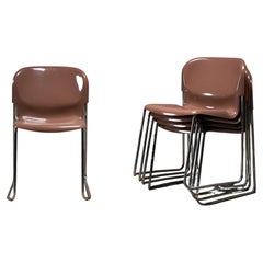 1 of 5 SM Swing Chairs by Gerd Lange for  Drabert, 1970s Brown Stacking Chairs