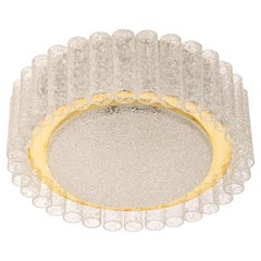 1 of 5 Stunning Murano Glass Tubes Flushmount by Doria, Germany, 1960s