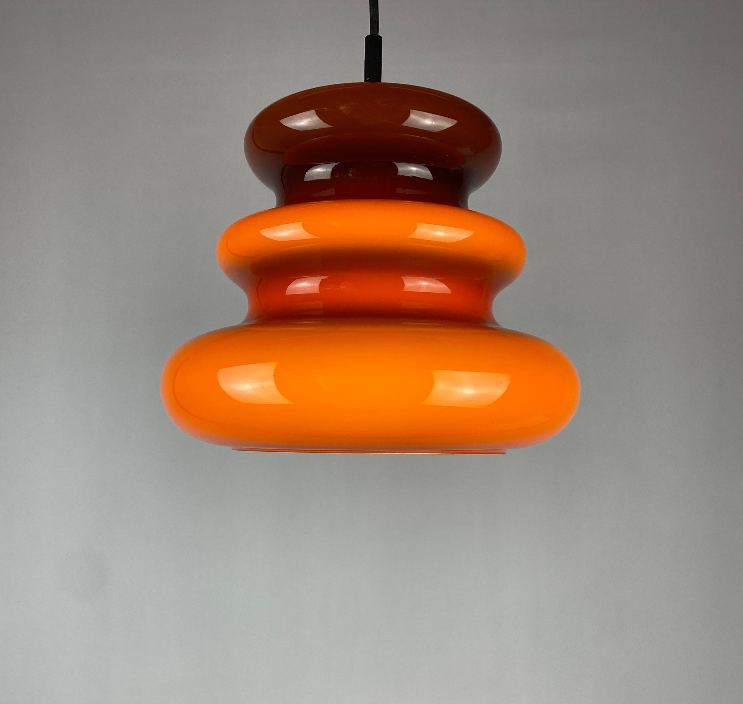 20th Century RESERVED - Six Vintage Brown Glass Pendant Light Ah 1 by Peill and Putzler 1960