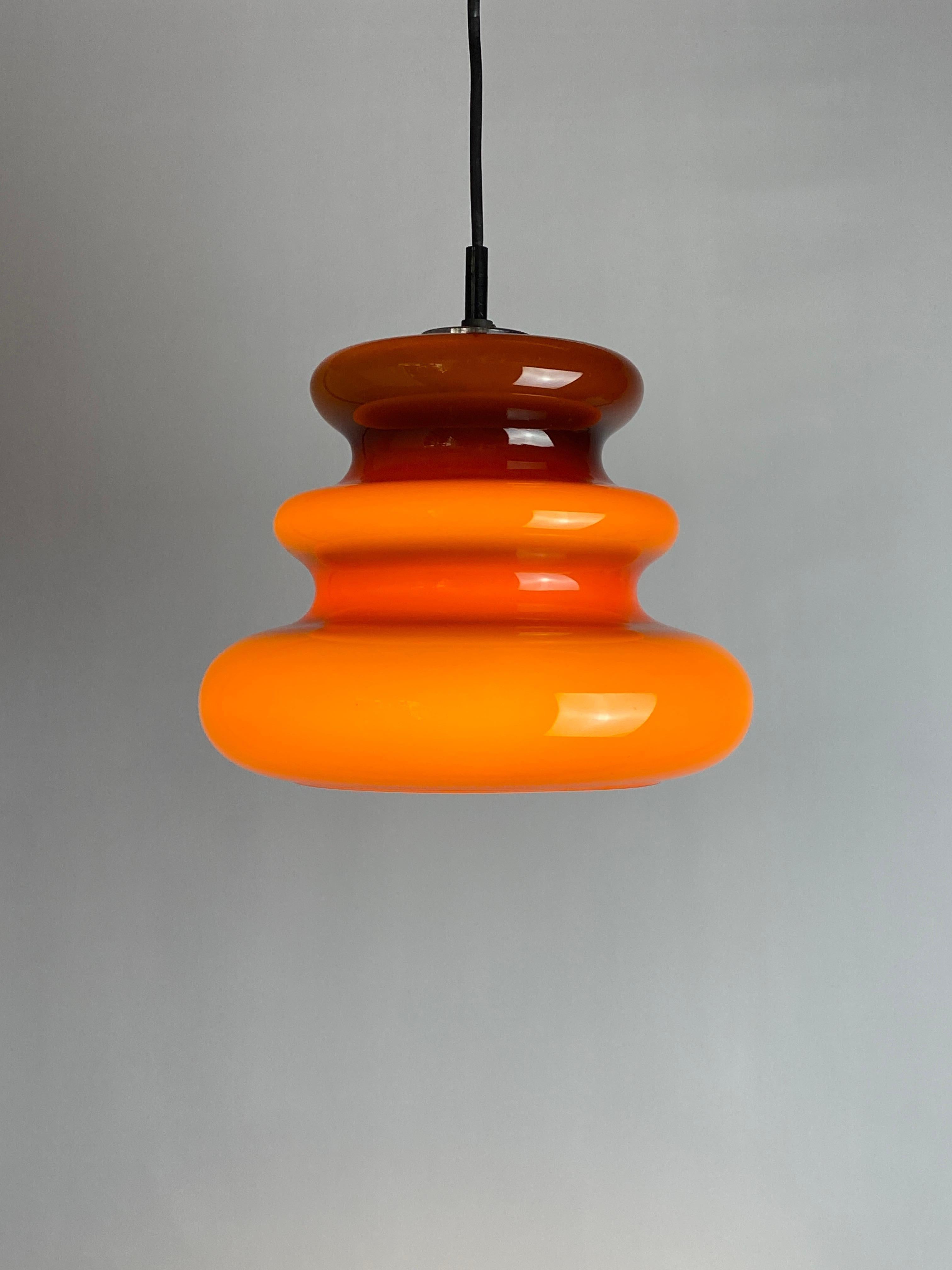 RESERVED - Six Vintage Brown Glass Pendant Light Ah 1 by Peill and Putzler 1960 2