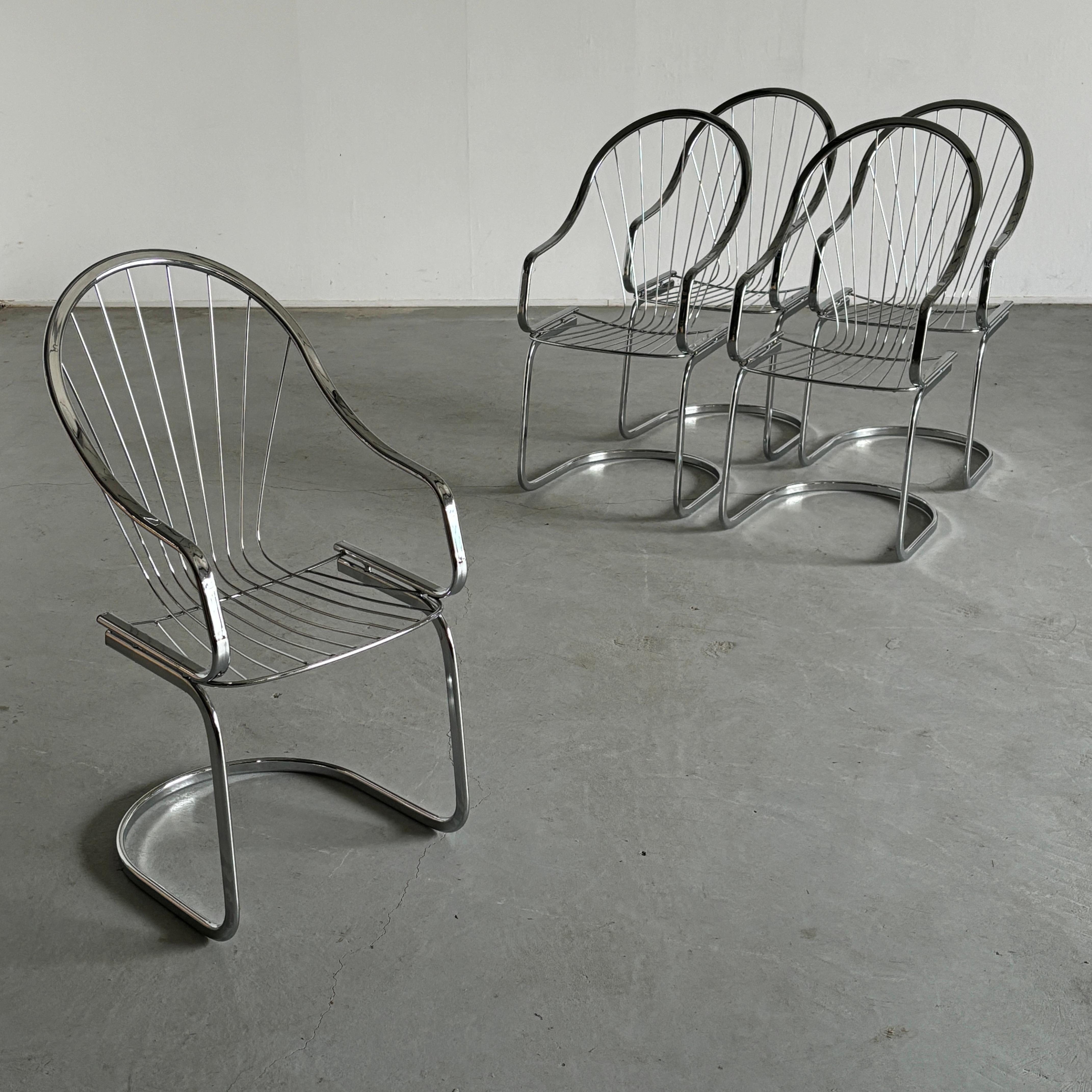 Mid-Century Modern 1 of 5 Vintage Italian Mid-Century Armchairs by Gastone Rinaldi for Rima, 1970s For Sale