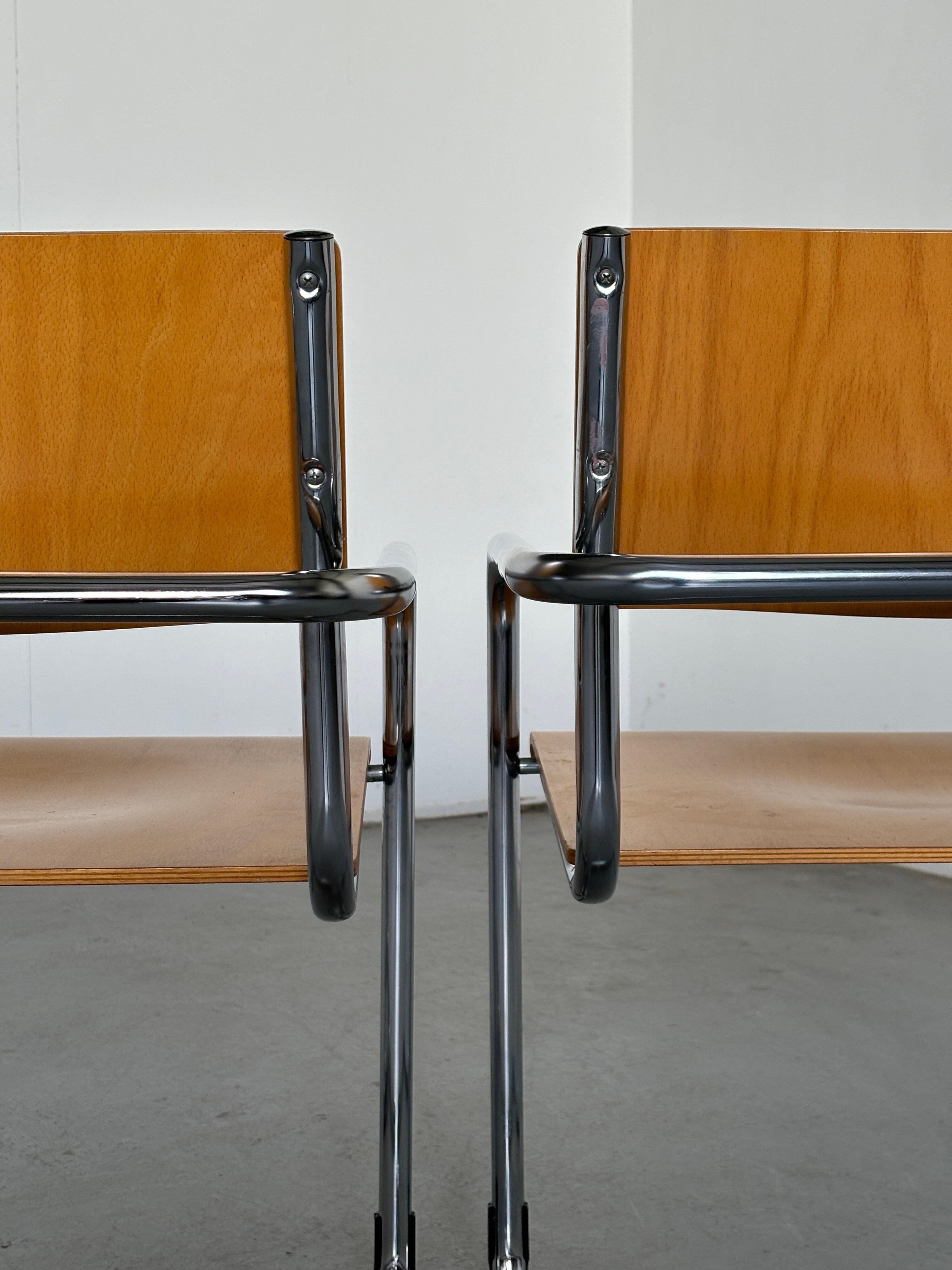 1 of 5 Vintage Italian Modernist Plywood Armchairs by Plurima Italy, 1970s 3