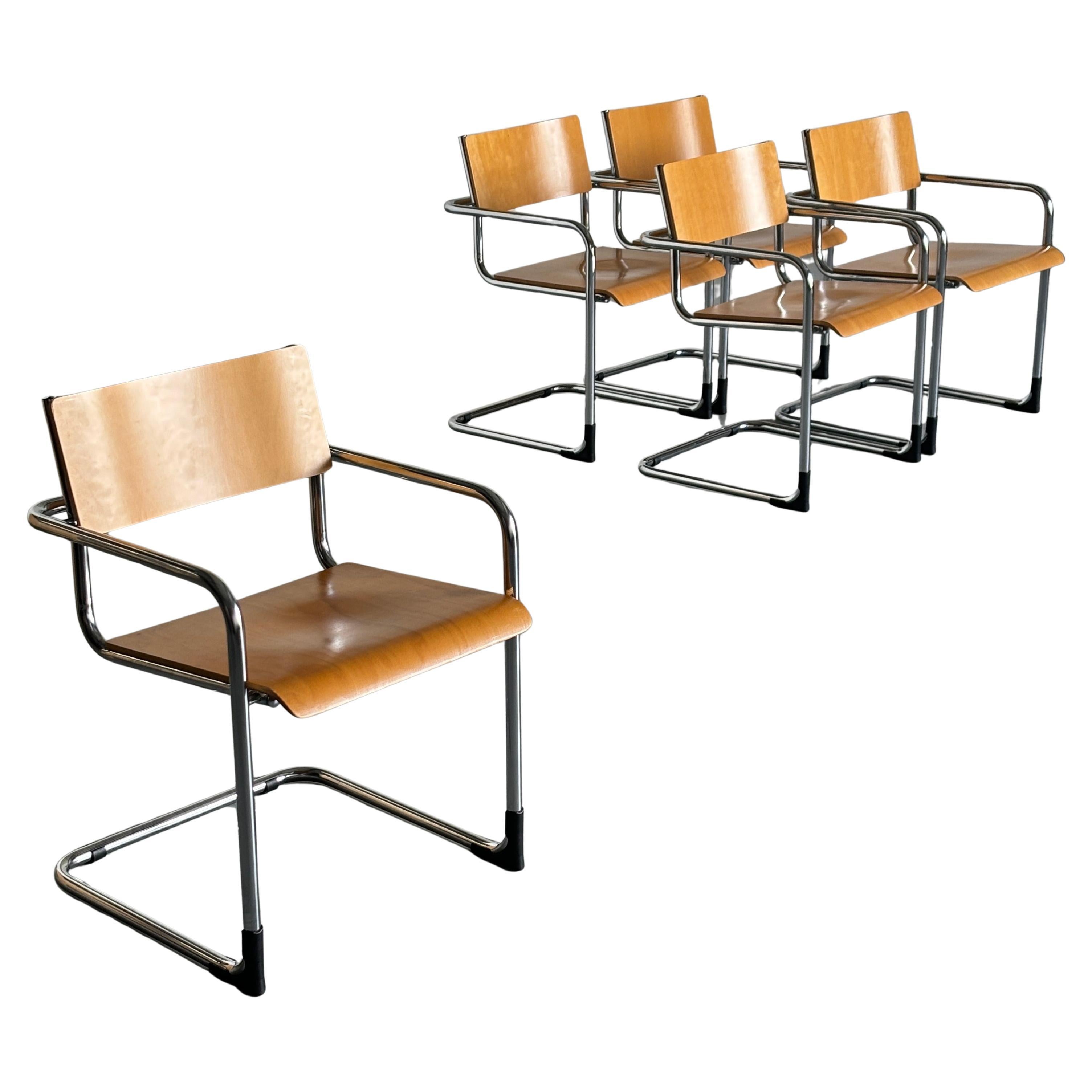 1 of 5 Vintage Italian Modernist Plywood Armchairs by Plurima Italy, 1970s