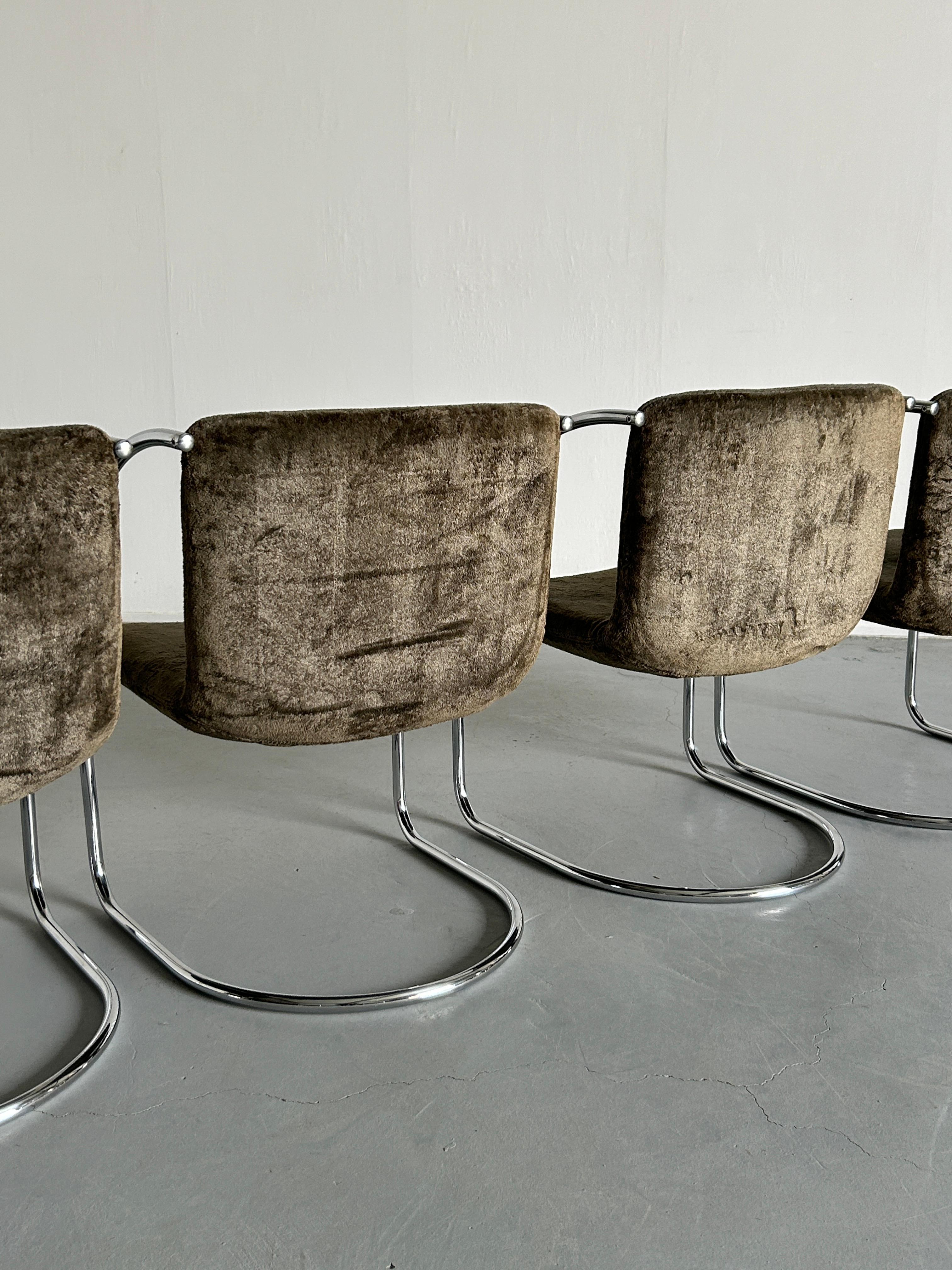 1 of 5 Vintage Mid-Century 'Lens'  Chairs by Giovanni Offredi for Saporiti Italy For Sale 2