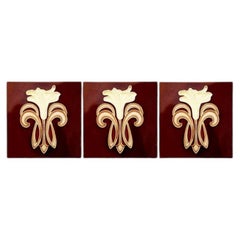 1 of 50 Art Jugendstil Ceramic Tiles by Gilliot Te Hemiksem, circa 1920