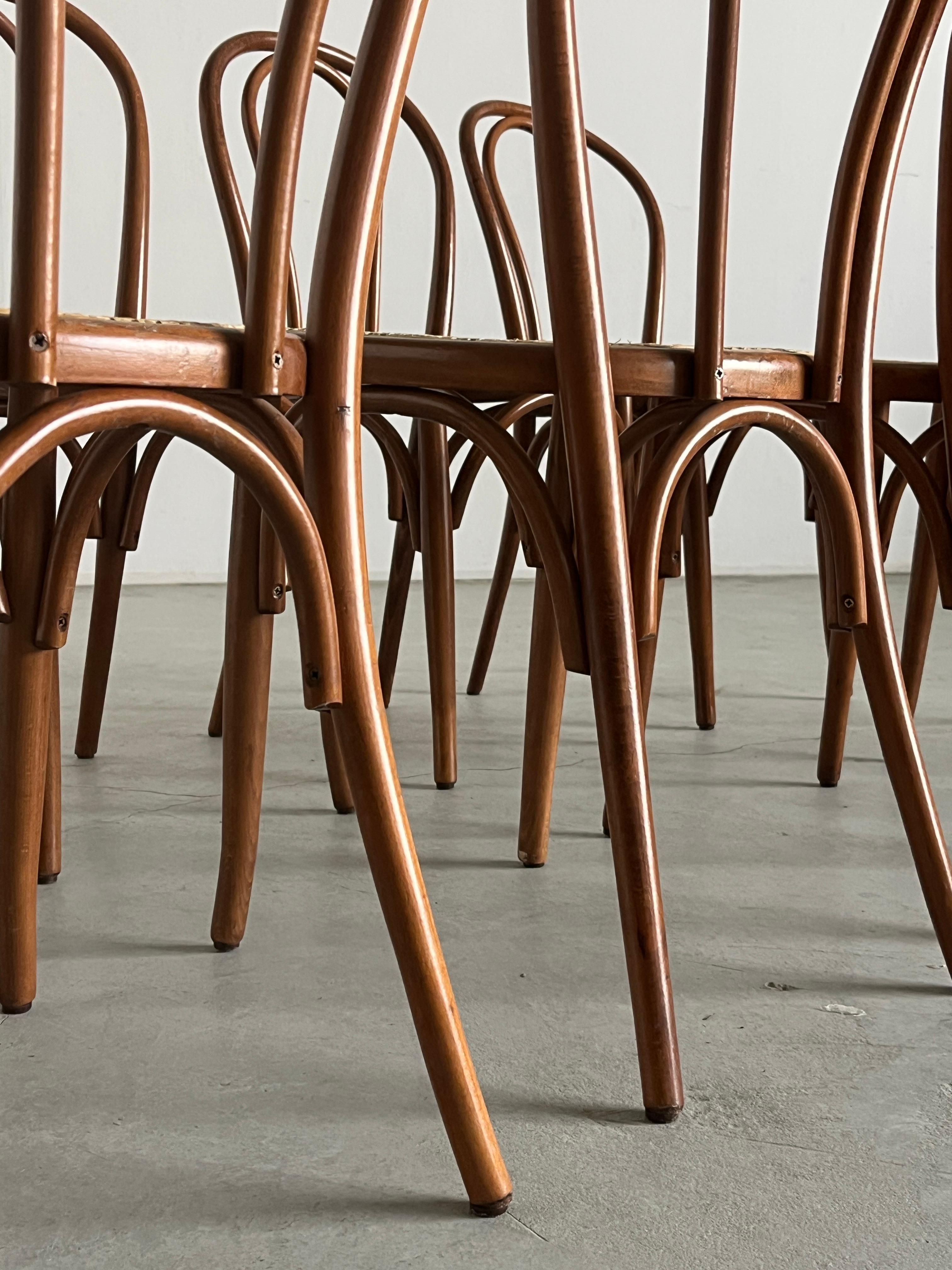 1 of 50 Vintage Thonet Bentwood Style Chairs No. 14 / European Cafe Dining Chair For Sale 2