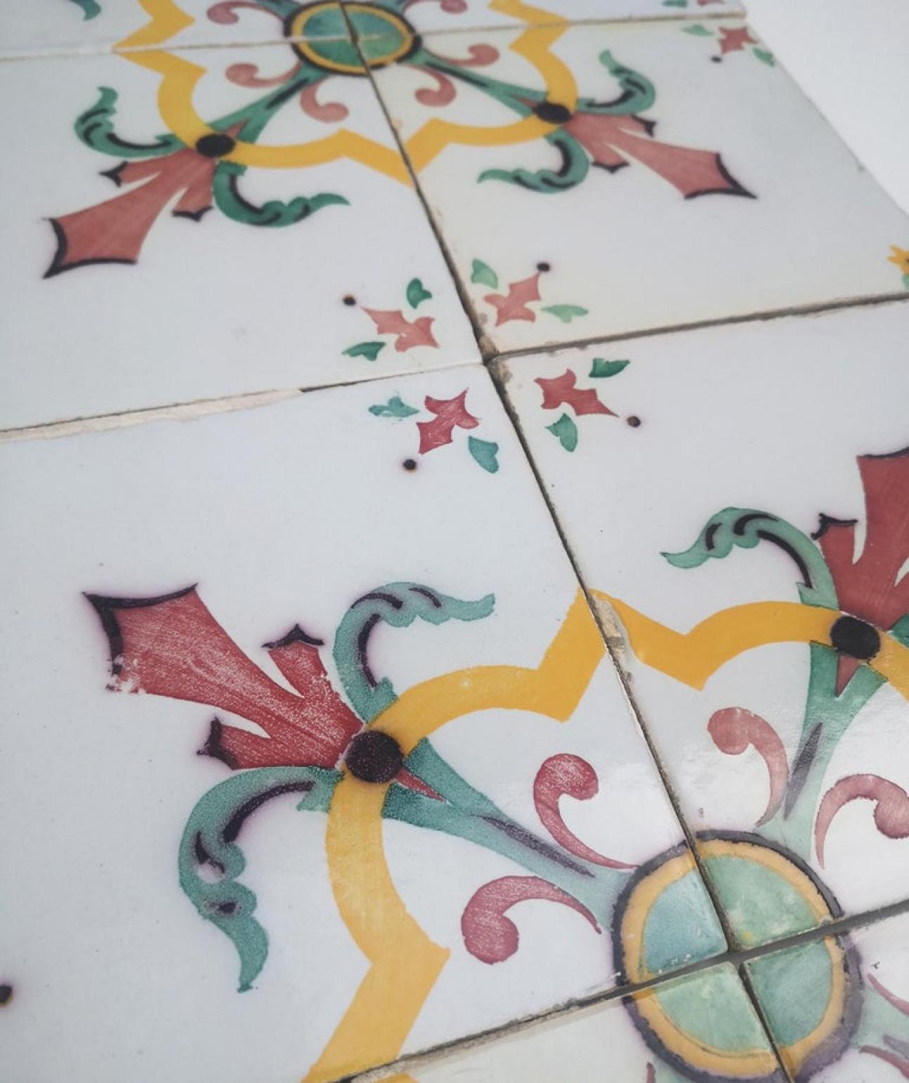 1 of 52 Handmade Antique Ceramic Tiles by Devres, France, 1920s For Sale 3