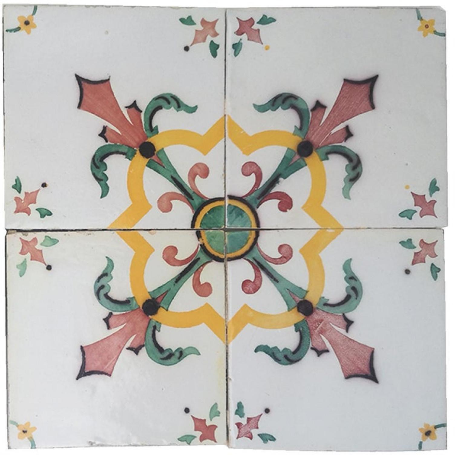 Austrian 1 of 52 Handmade Antique Ceramic Tiles by Devres, France, 1920s For Sale