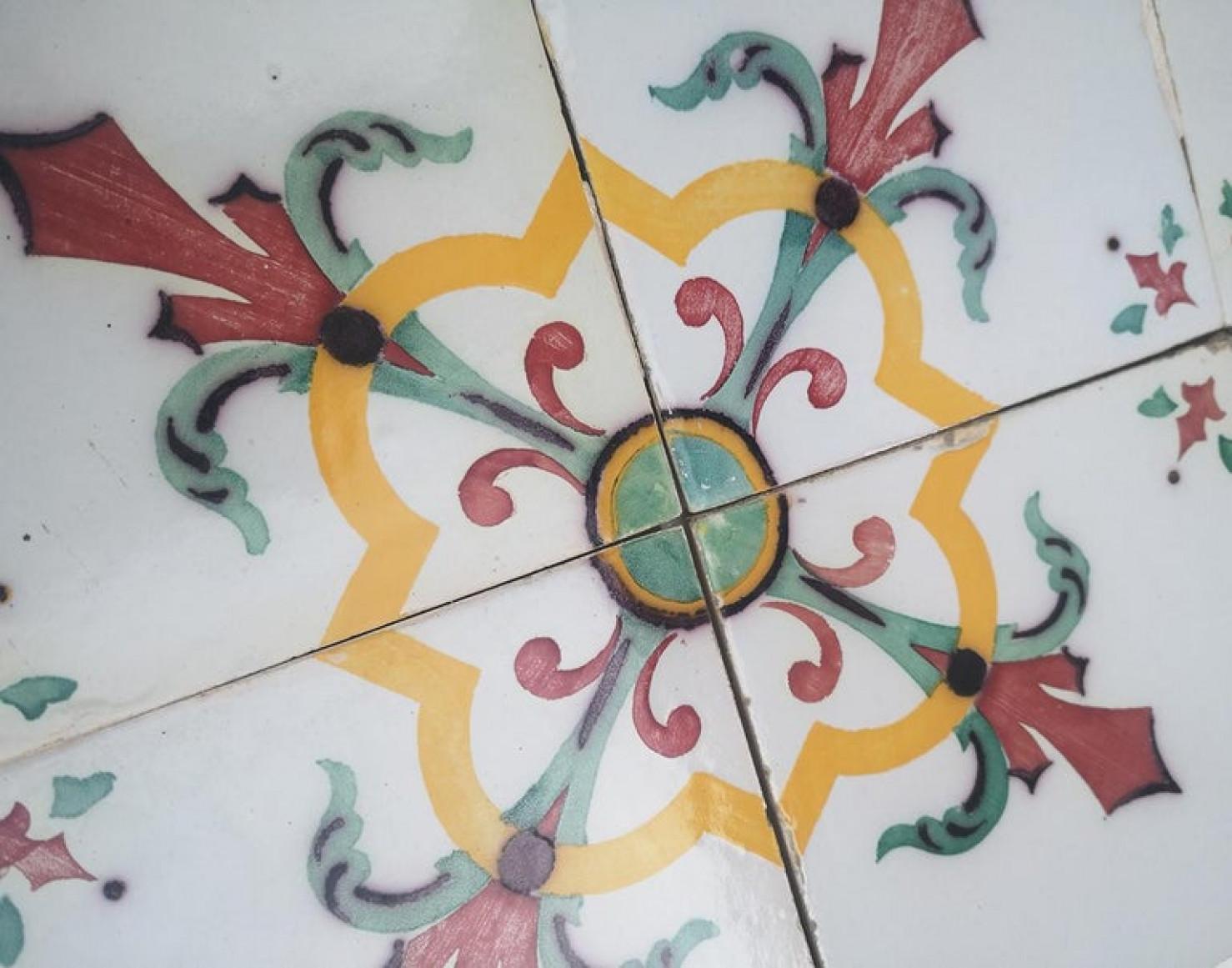 Early 20th Century 1 of 52 Handmade Antique Ceramic Tiles by Devres, France, 1920s For Sale