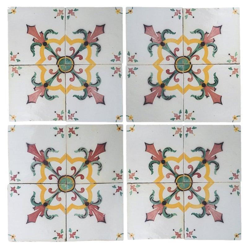 1 de 52 Azulejos de cerámica antiguos hechos a mano por Devres, Francia, años 20