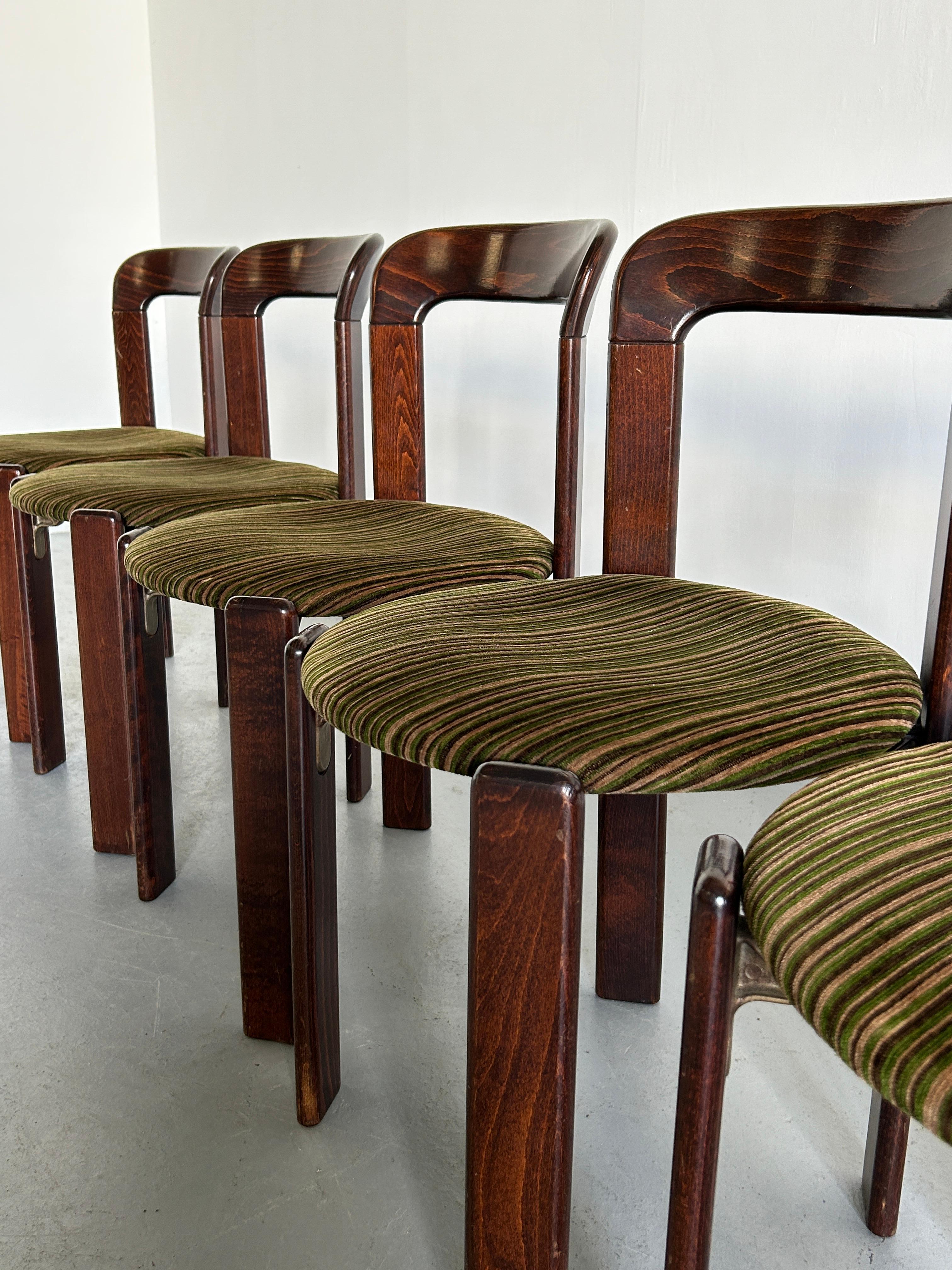 1 of 6 Bruno Rey Stackable Mid-Century Modern Dining Chairs for Kusch & Co, 80s 6