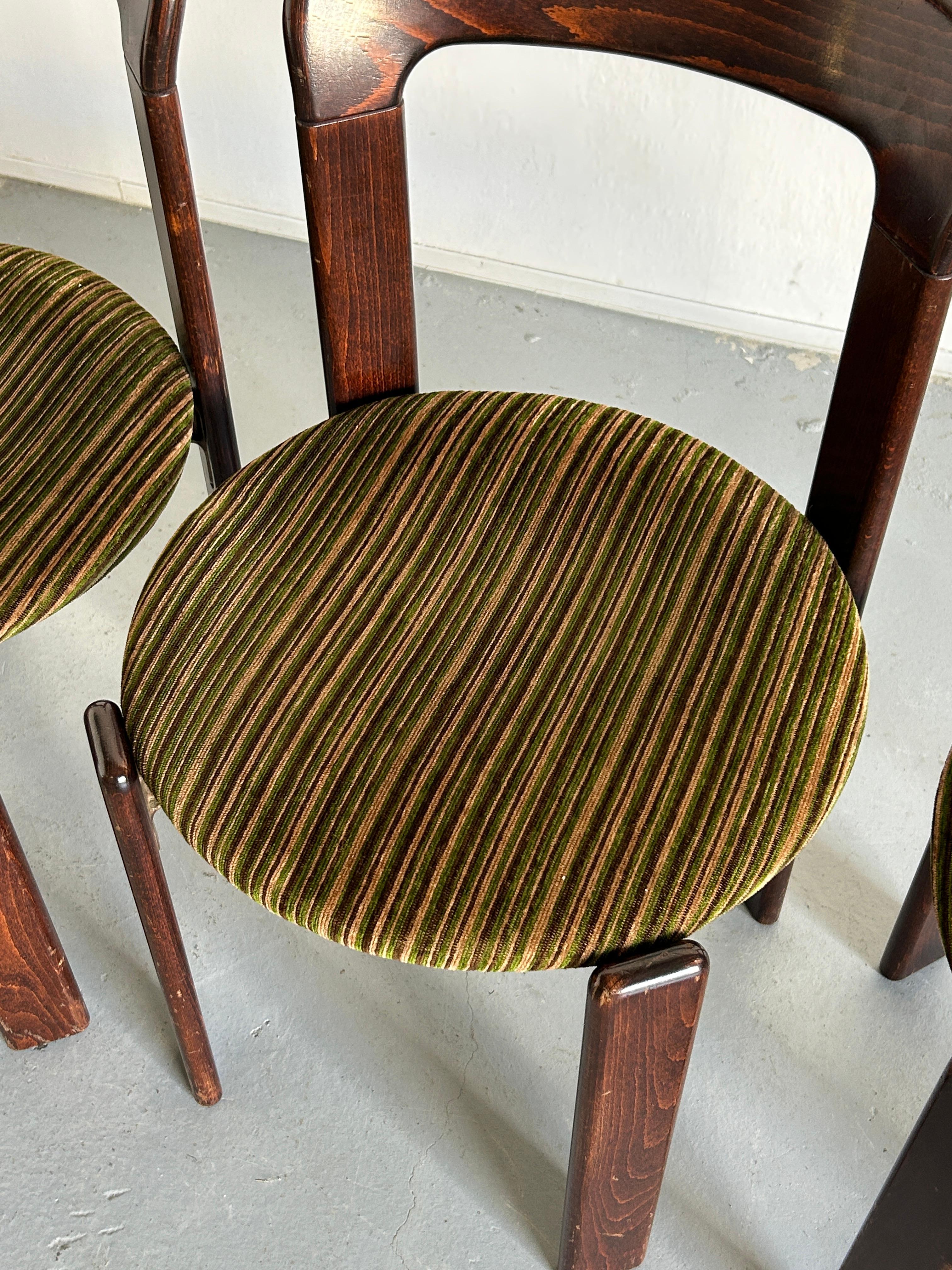 1 of 6 Bruno Rey Stackable Mid-Century Modern Dining Chairs for Kusch & Co, 80s 8