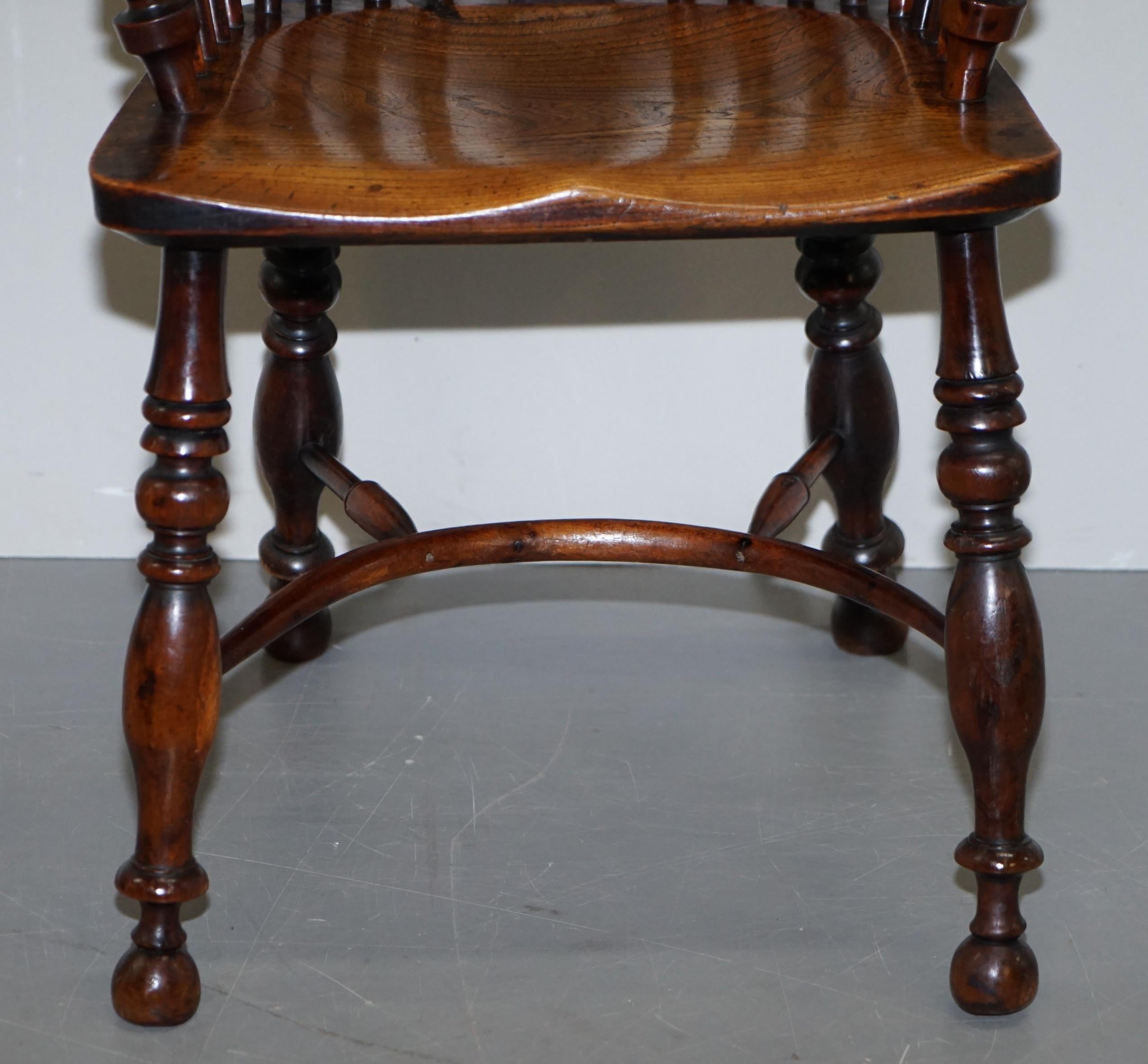 1 of 6 Burr Yew Wood & Elm Windsor Armchairs circa 1860 English Country House For Sale 6