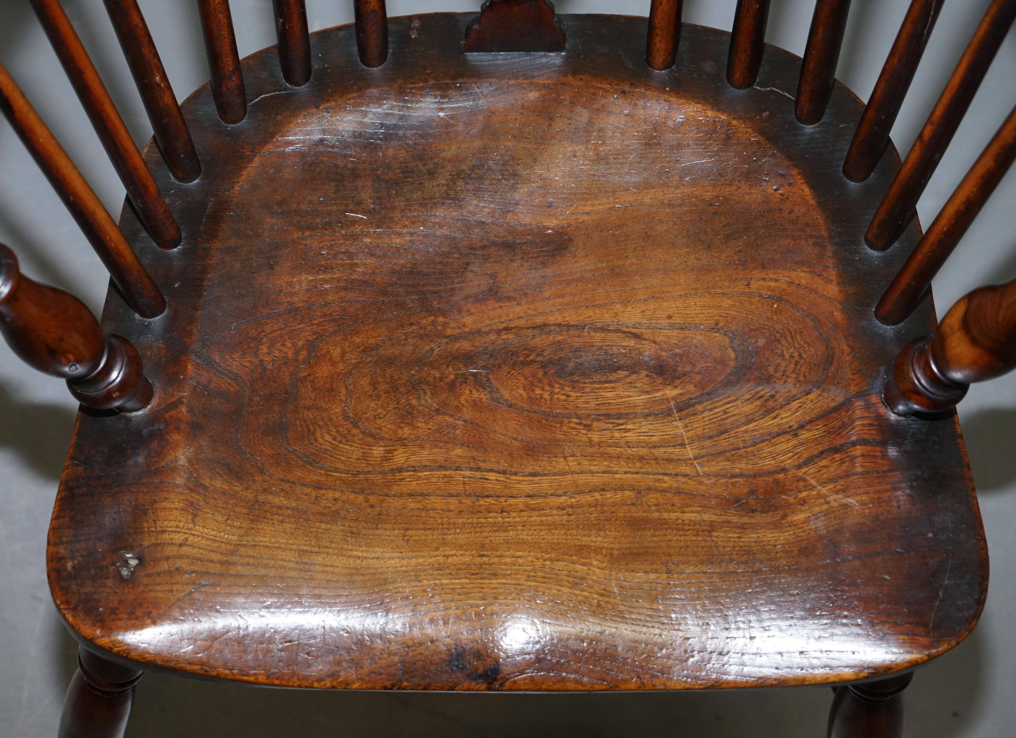 1 of 6 Burr Yew Wood and Elm Windsor Armchairs circa 1860 English Country House 6