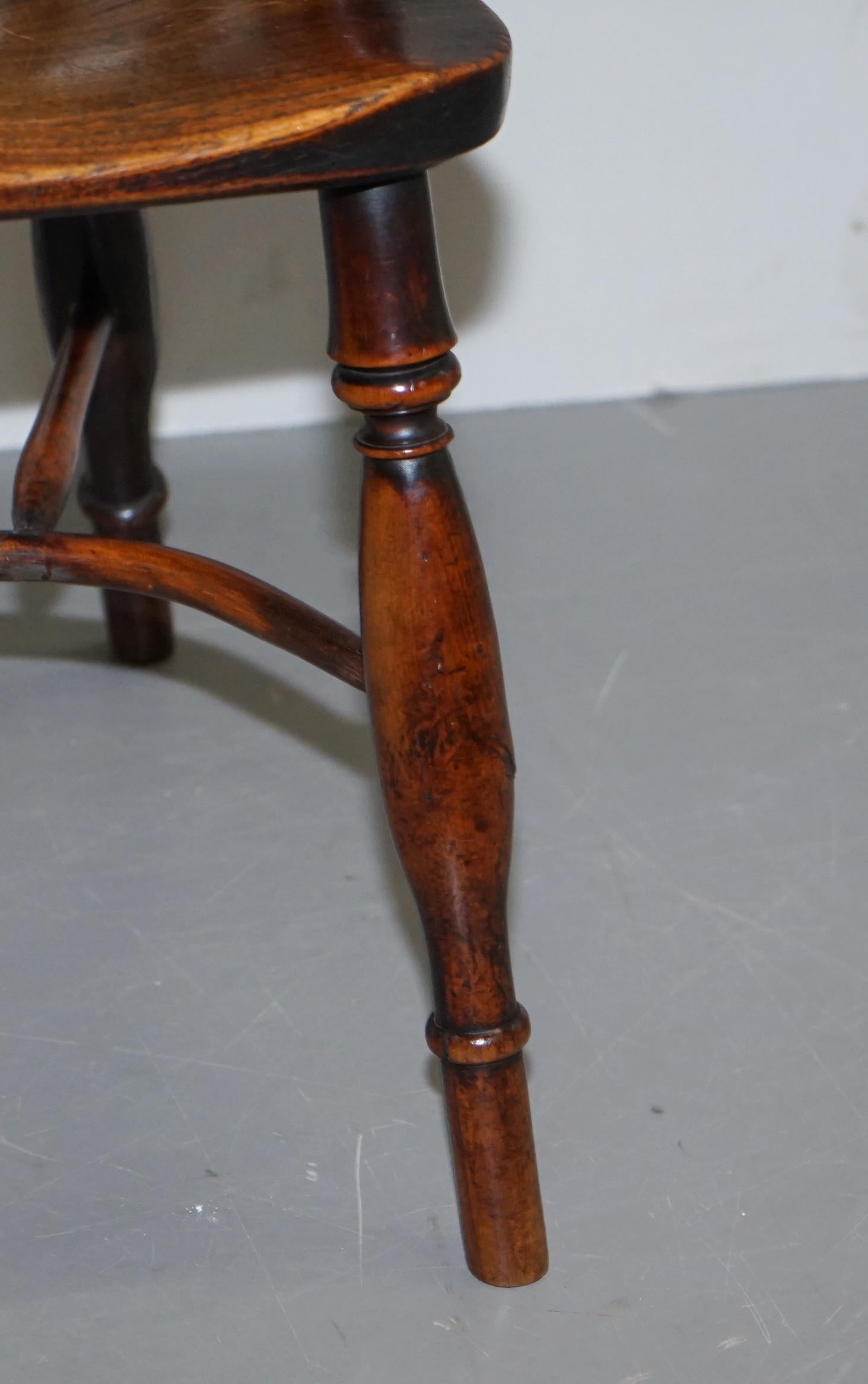 1 of 6 Burr Yew Wood and Elm Windsor Armchairs circa 1860 English Country House 7