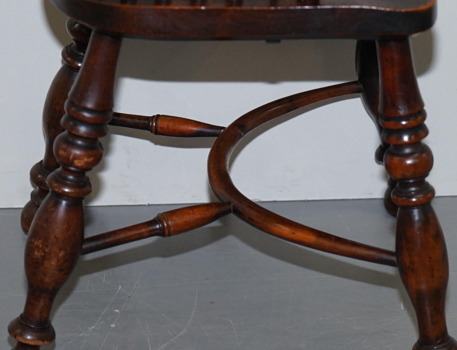 1 of 6 Burr Yew Wood & Elm Windsor Armchairs circa 1860 English Country House For Sale 9