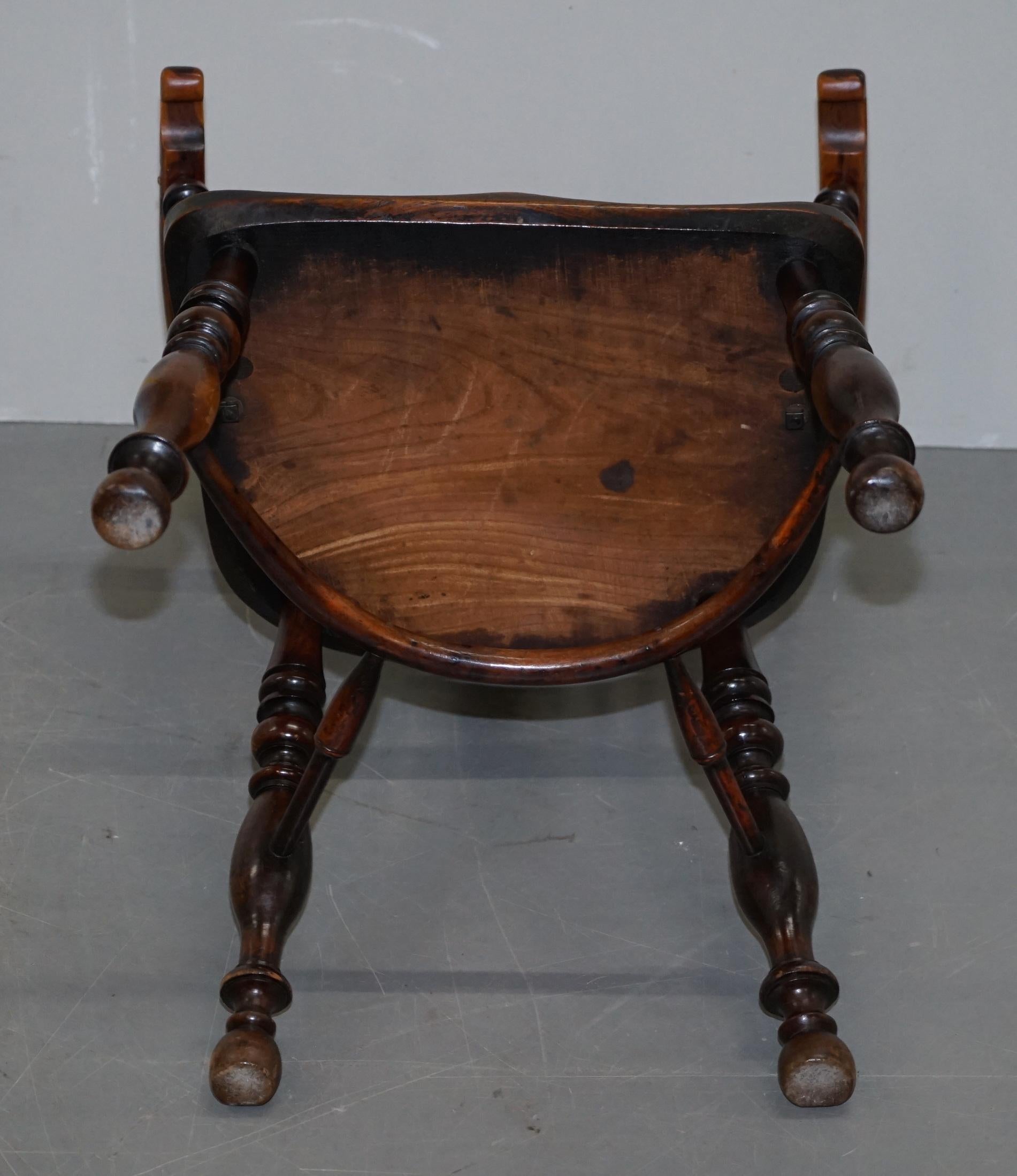 1 of 6 Burr Yew Wood & Elm Windsor Armchairs circa 1860 English Country House For Sale 14