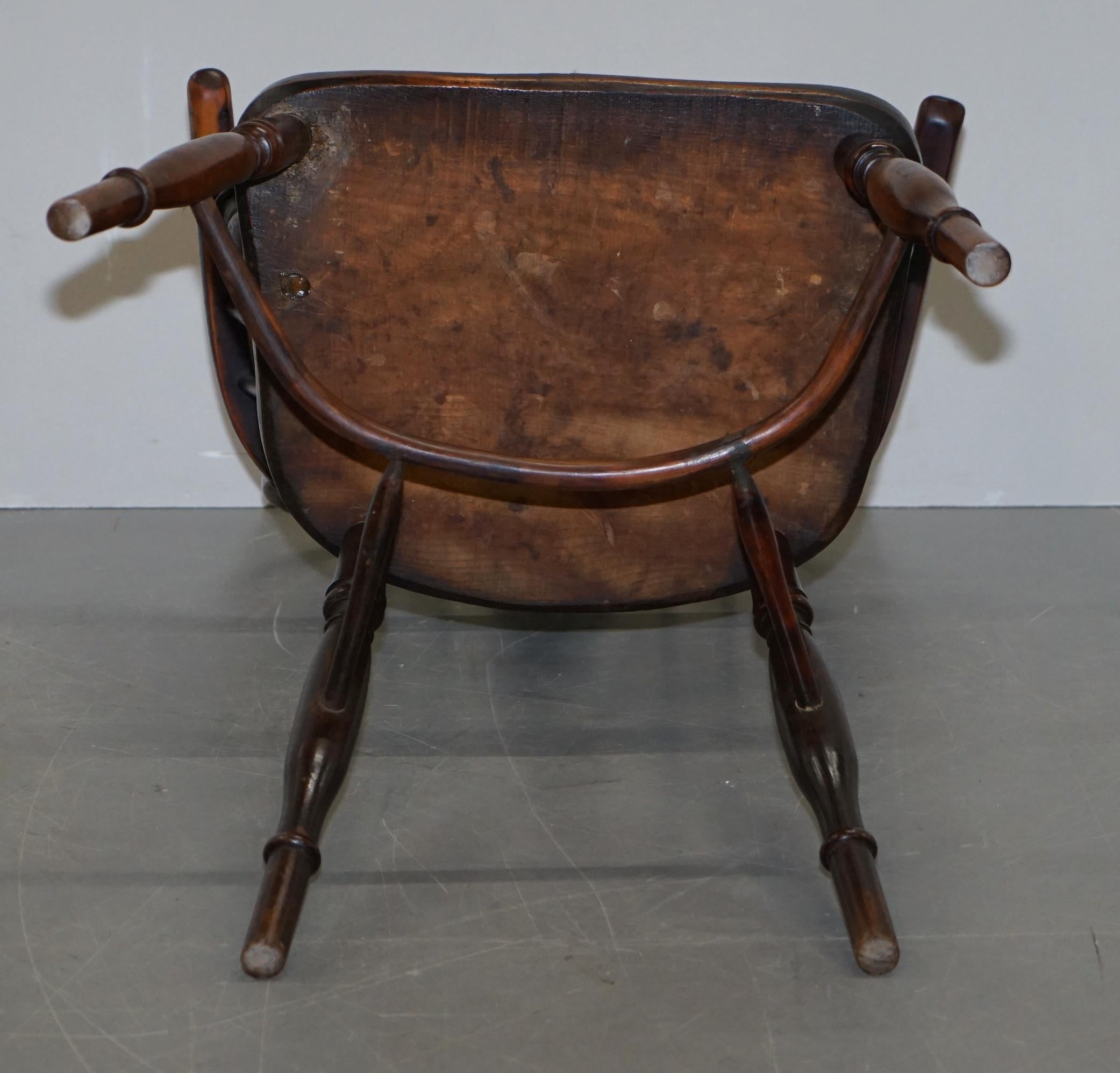 1 of 6 Burr Yew Wood and Elm Windsor Armchairs circa 1860 English Country House 14