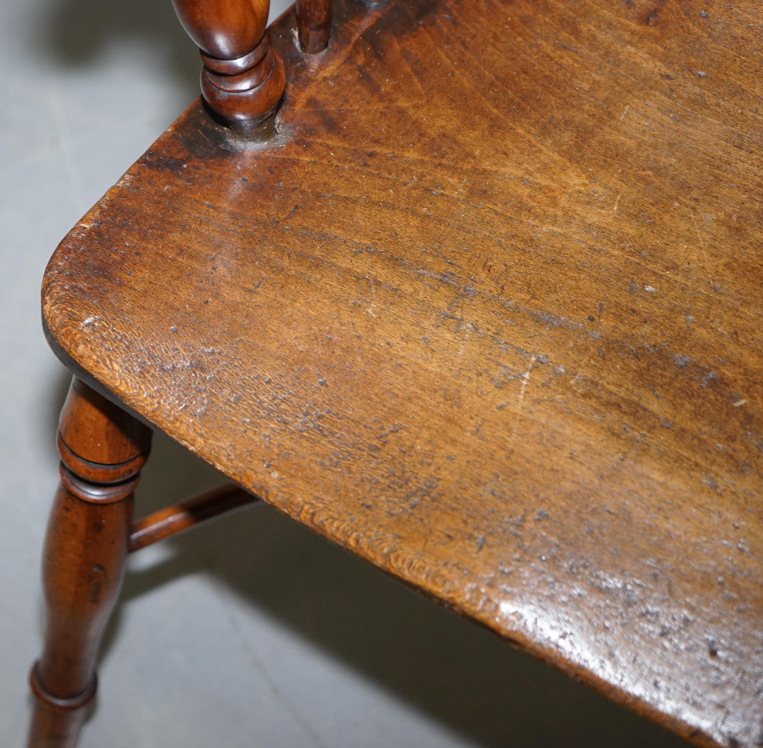 1 of 6 Burr Yew Wood Windsor Armchairs circa 1860 English Countryhouse Furniture For Sale 3
