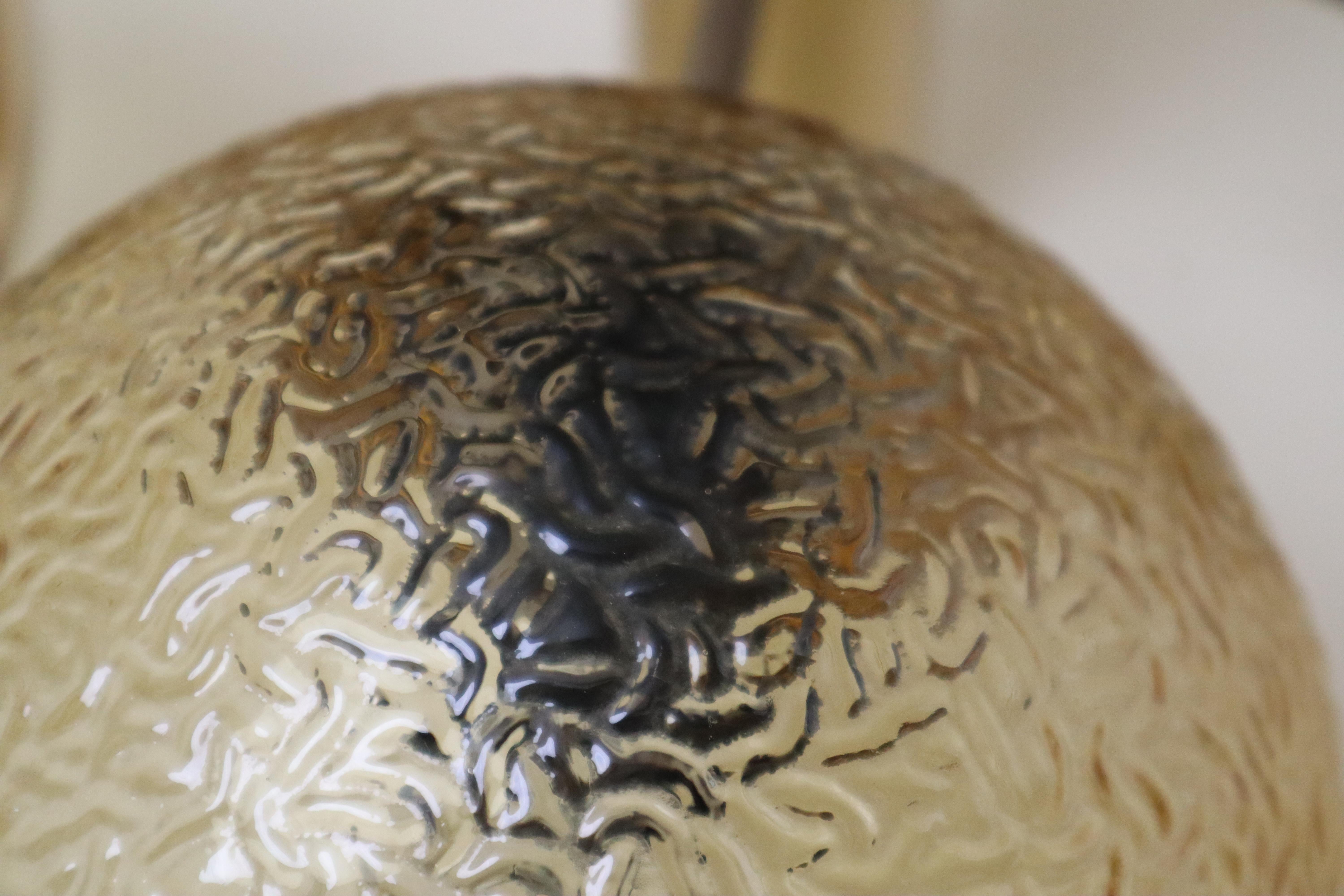 Ère spatiale 1 of 6 Golden Space Age Sphere Ceiling Lamp Germany 1970s en vente