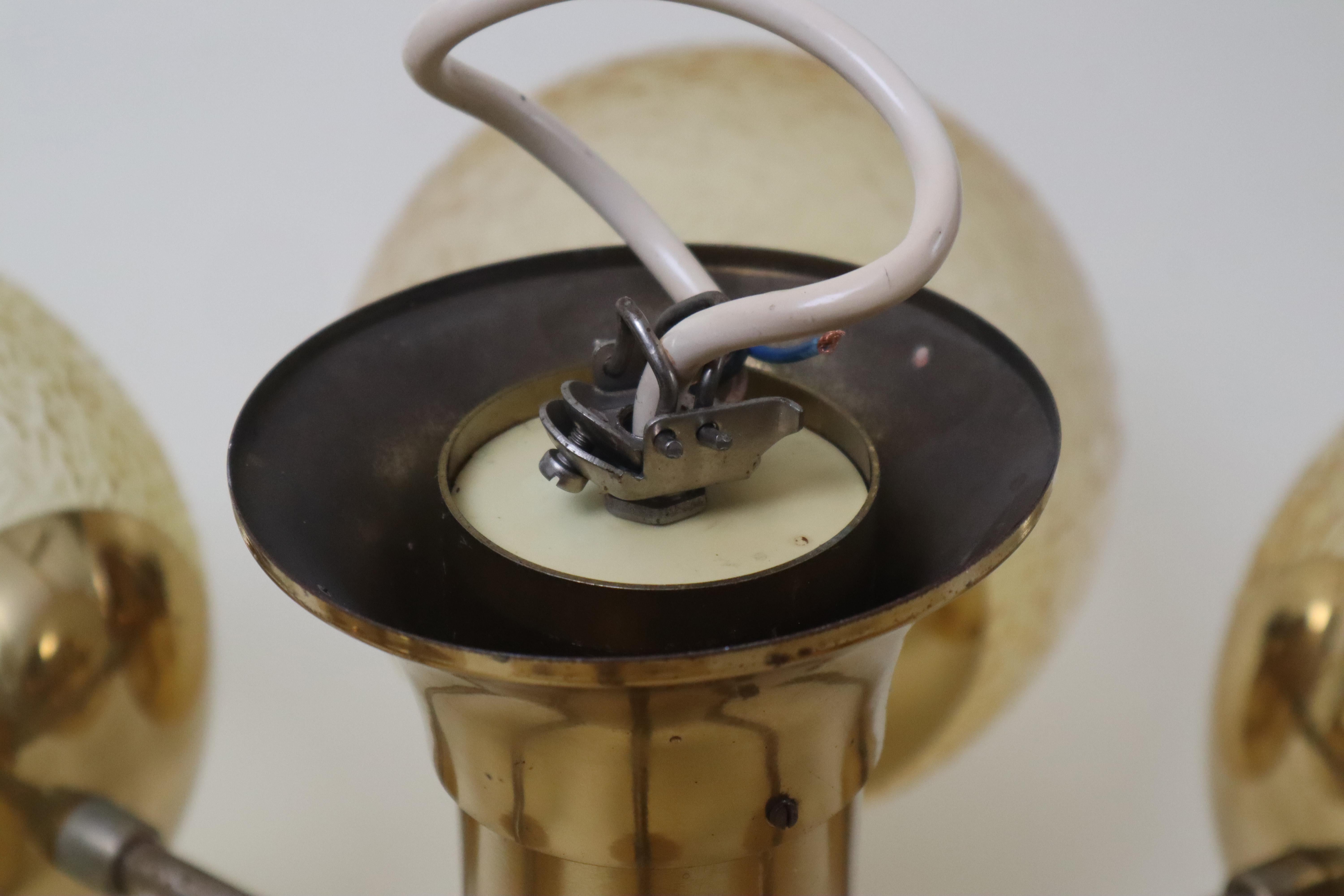 Allemand 1 of 6 Golden Space Age Sphere Ceiling Lamp Germany 1970s en vente