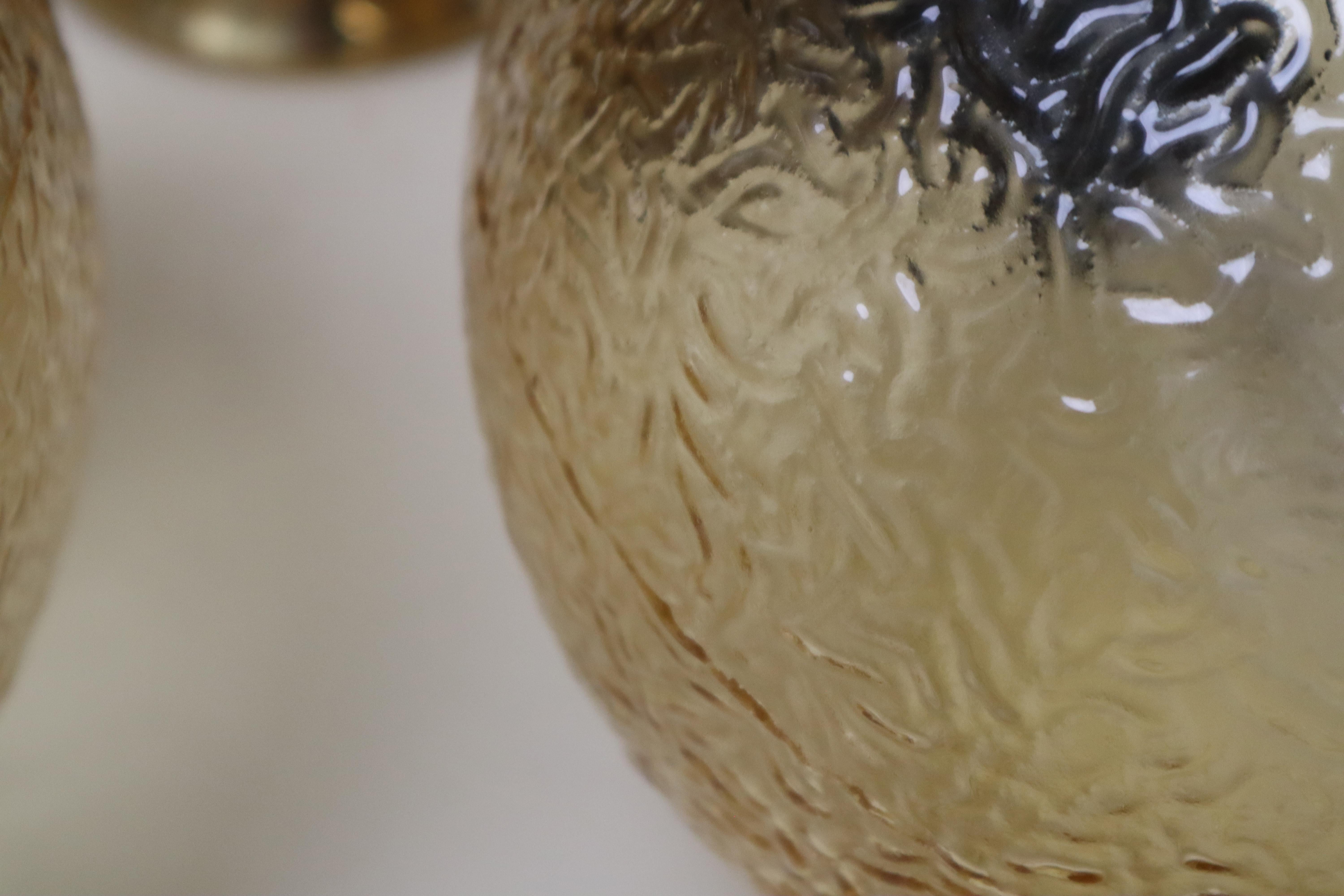 Fait à la machine 1 of 6 Golden Space Age Sphere Ceiling Lamp Germany 1970s en vente