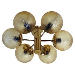 1 of 6 Golden Space Age Sphere Ceiling Lamp Germany 1970s