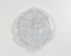 1 of 6 Ice Glass Shell Glass Wall Light Sconce by Limburg, Germany, 1970s