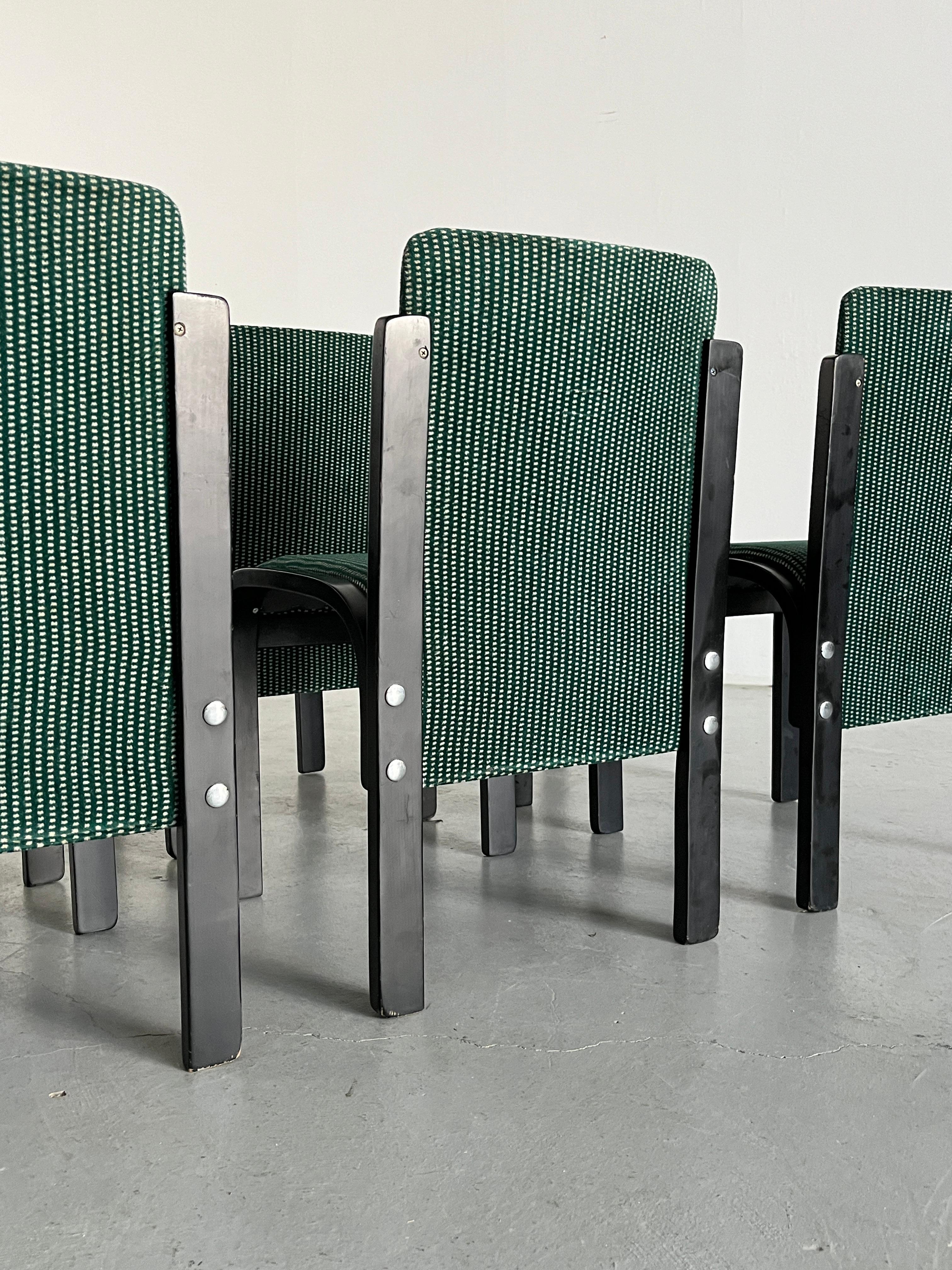 1 of 6 Italian Sculptural Lacquered Bentwood Dining Chairs, 1970s Italy 2