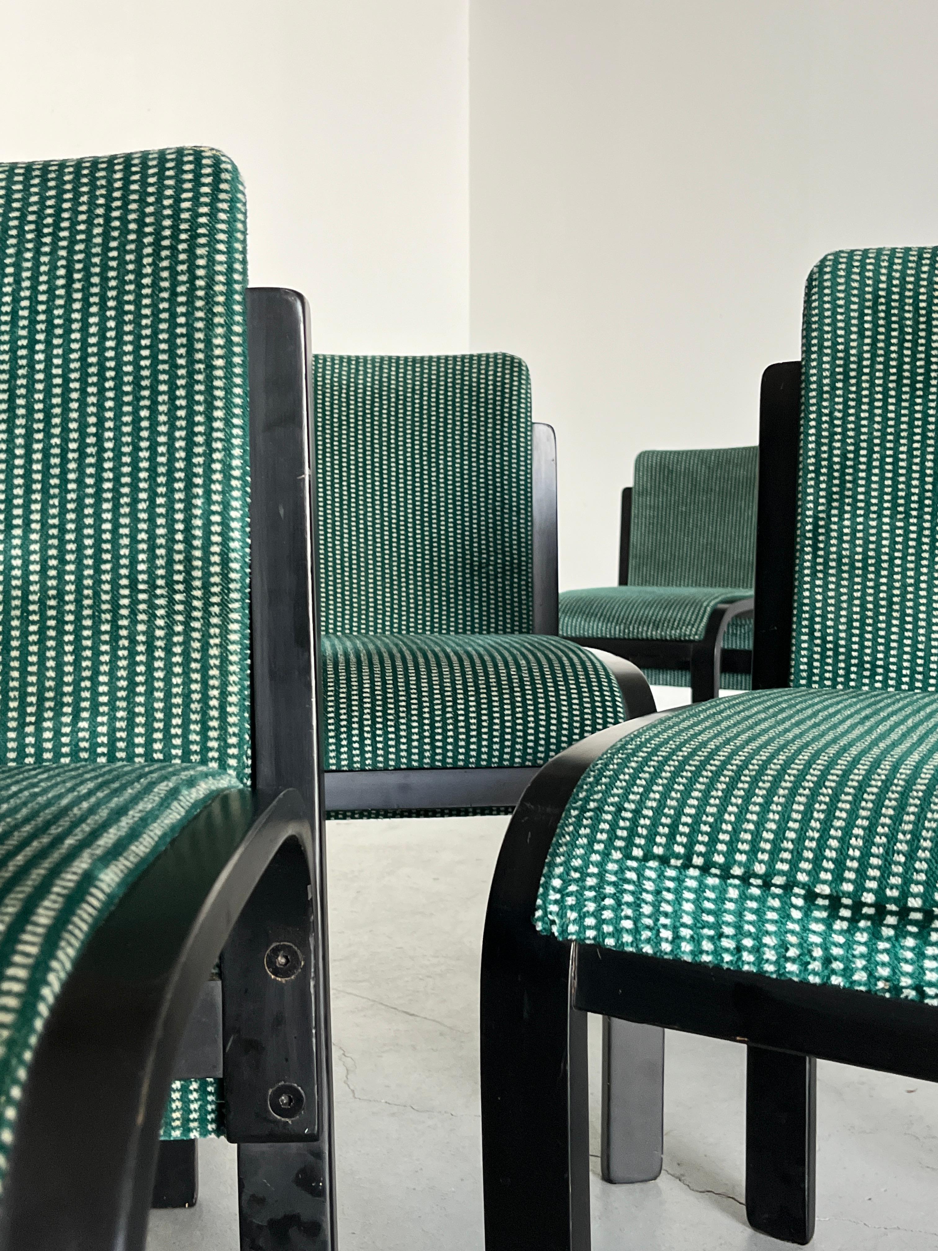 1 of 6 Italian Sculptural Lacquered Bentwood Dining Chairs, 1970s Italy 3