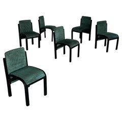 1 of 6 Italian Sculptural Lacquered Bentwood Dining Chairs, 1970s Italy