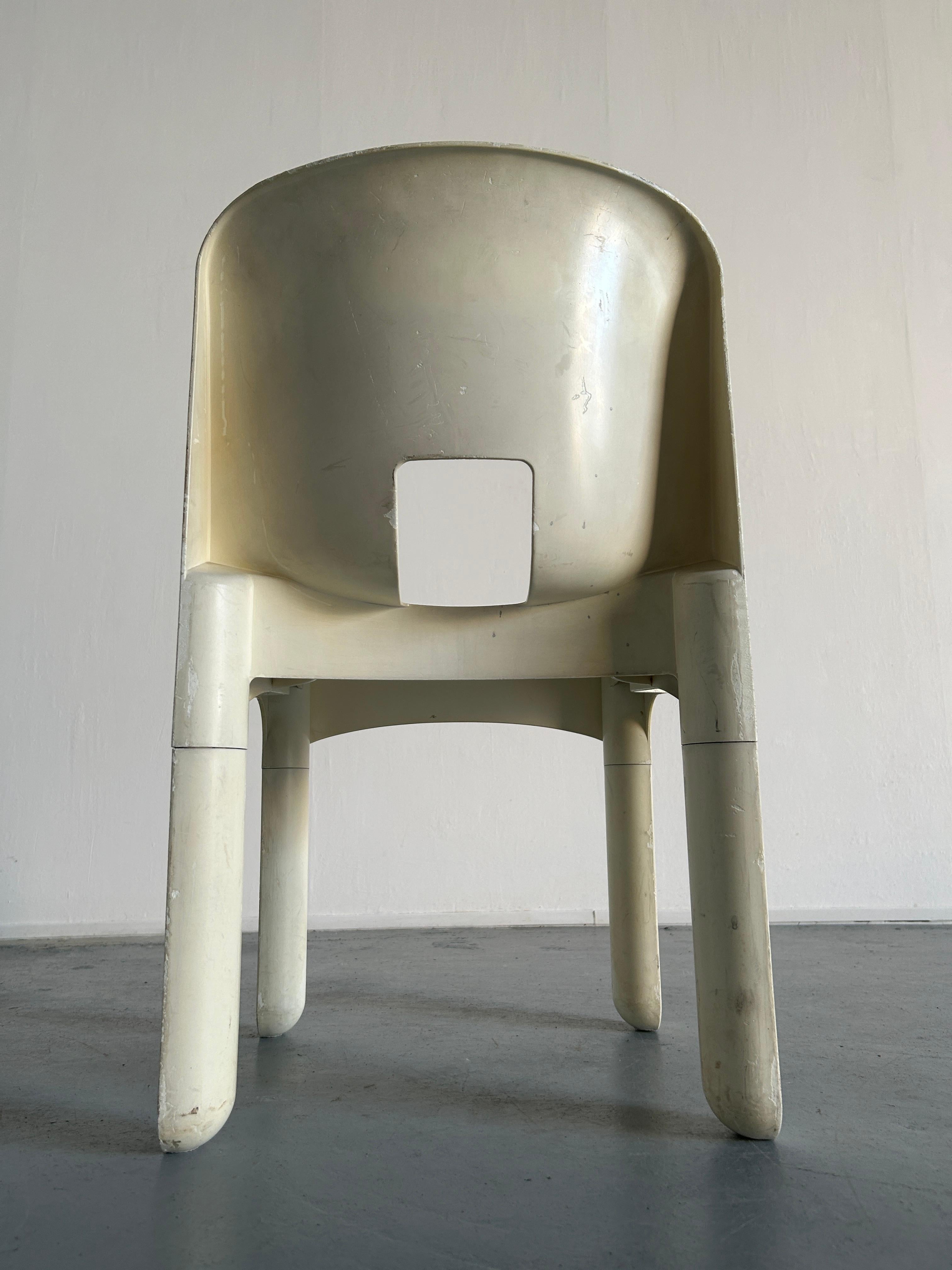 1 of 6 Joe Colombo Model '4867' or 'Universale' White Edition Chairs for Kartell 9