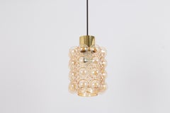 1 of 6 Large Amber Bubble Glass Pendant by Helena Tynell, Limburg, Germany