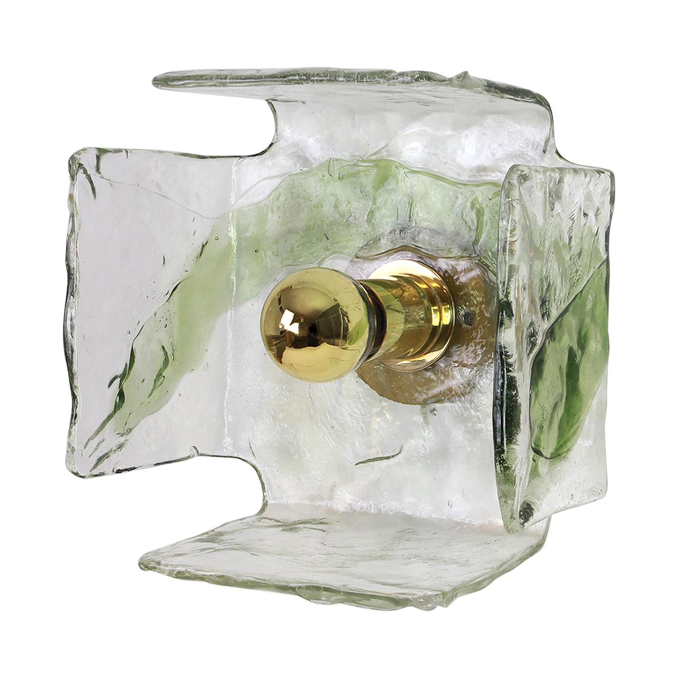 1 of 6 Large Glass Wall Light Designed by Carlo Nason for Kalmar, 1960s For Sale
