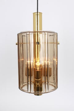 1 of 3 Large Lantern Form Pendant Glass Shade by Limburg, Germany, 1960s