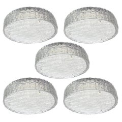 Large Murano Glass Flush Mount Fixture by Kaiser, Germany, 1960s