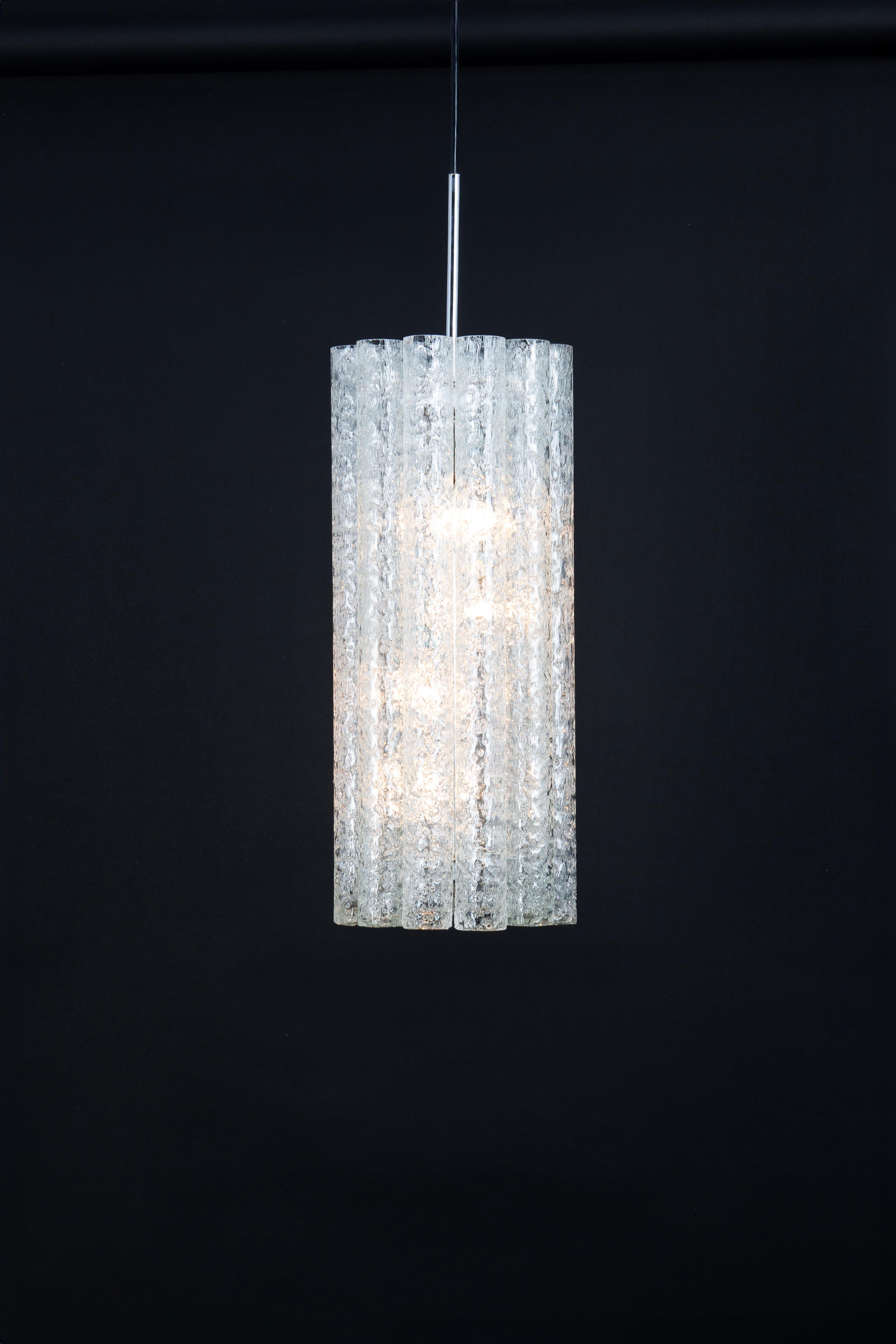 1 of 6 Large Murano Tubes Pendant Lights by Doria, 1970s For Sale 6