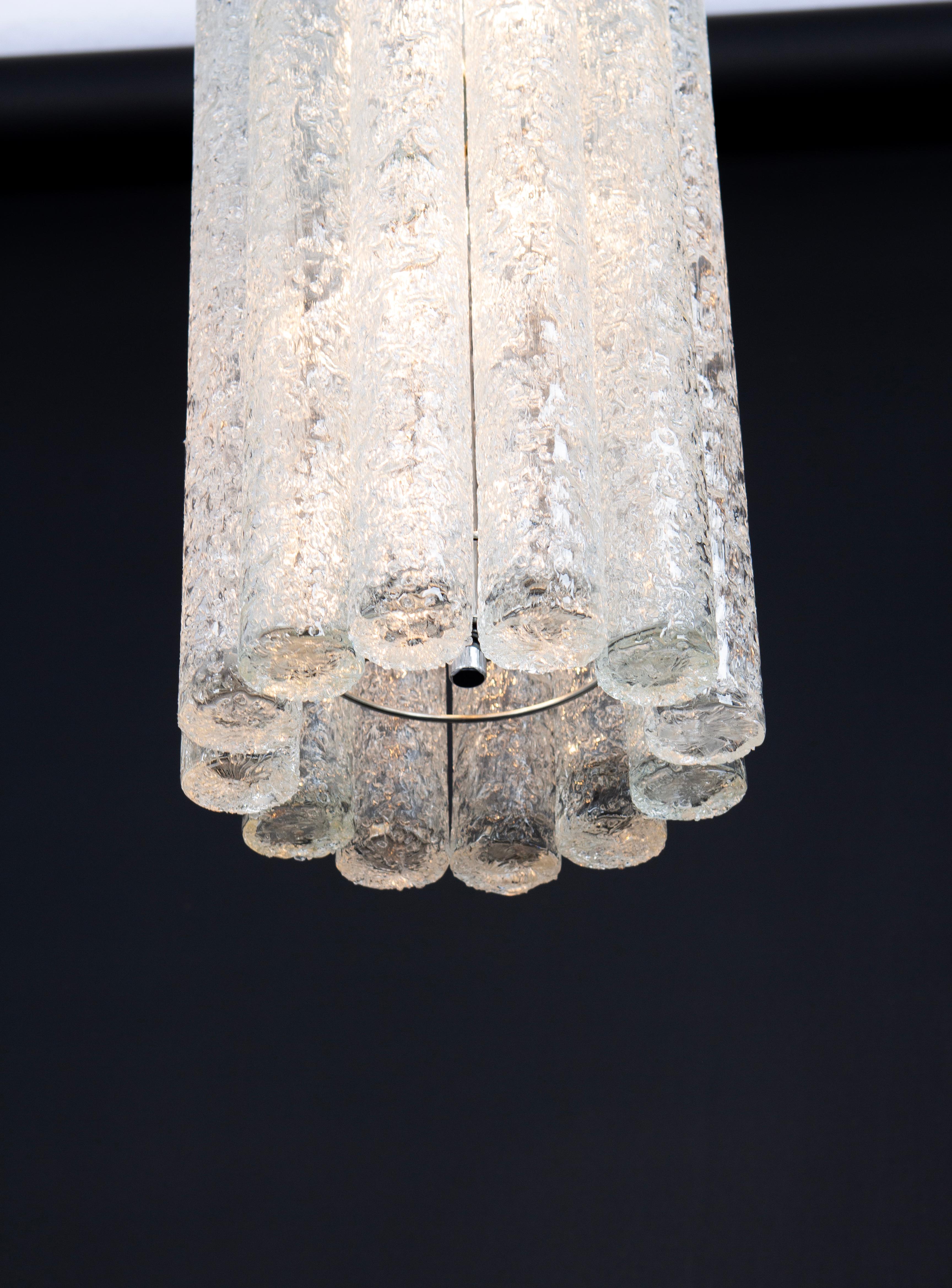 1 of 6 Large Murano Tubes Pendant Lights by Doria, 1970s For Sale 7
