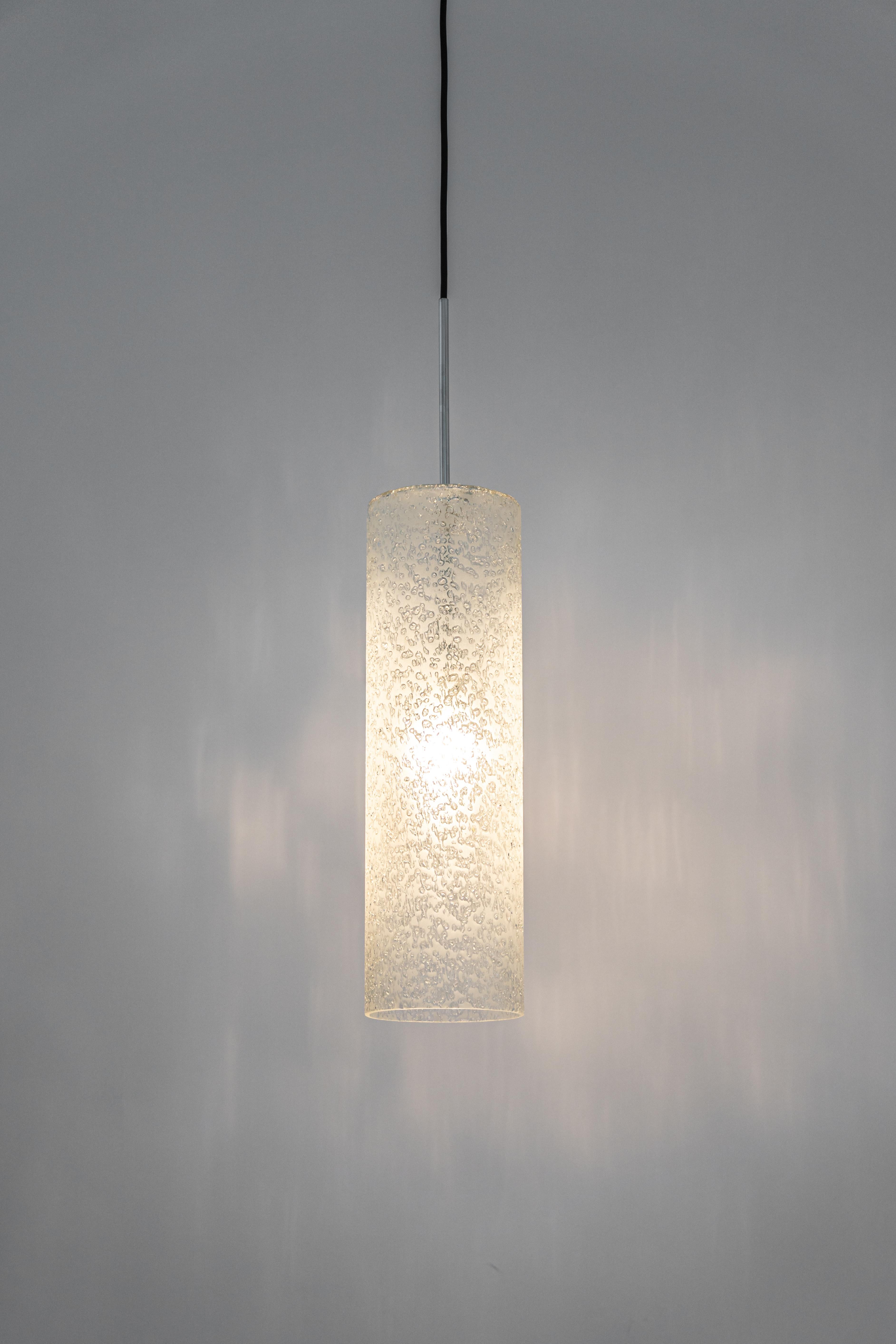 1 of 6 Large Tube Murano Pendant Lights by Doria, 1970s For Sale 1