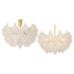 1 of 6 Large Tulipan Glass Flush Mount / Chandelier by Kalmar, Austria, 1960s
