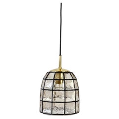 1 de 6: Lámpara colgante vintage de cristal y latón de Limburg de mediados de siglo, década de 1960