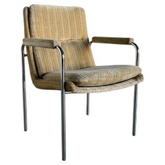 1 of 6 Mid-Century Modern Chromed Steel and Upholstery Armchairs, Germany 1970s