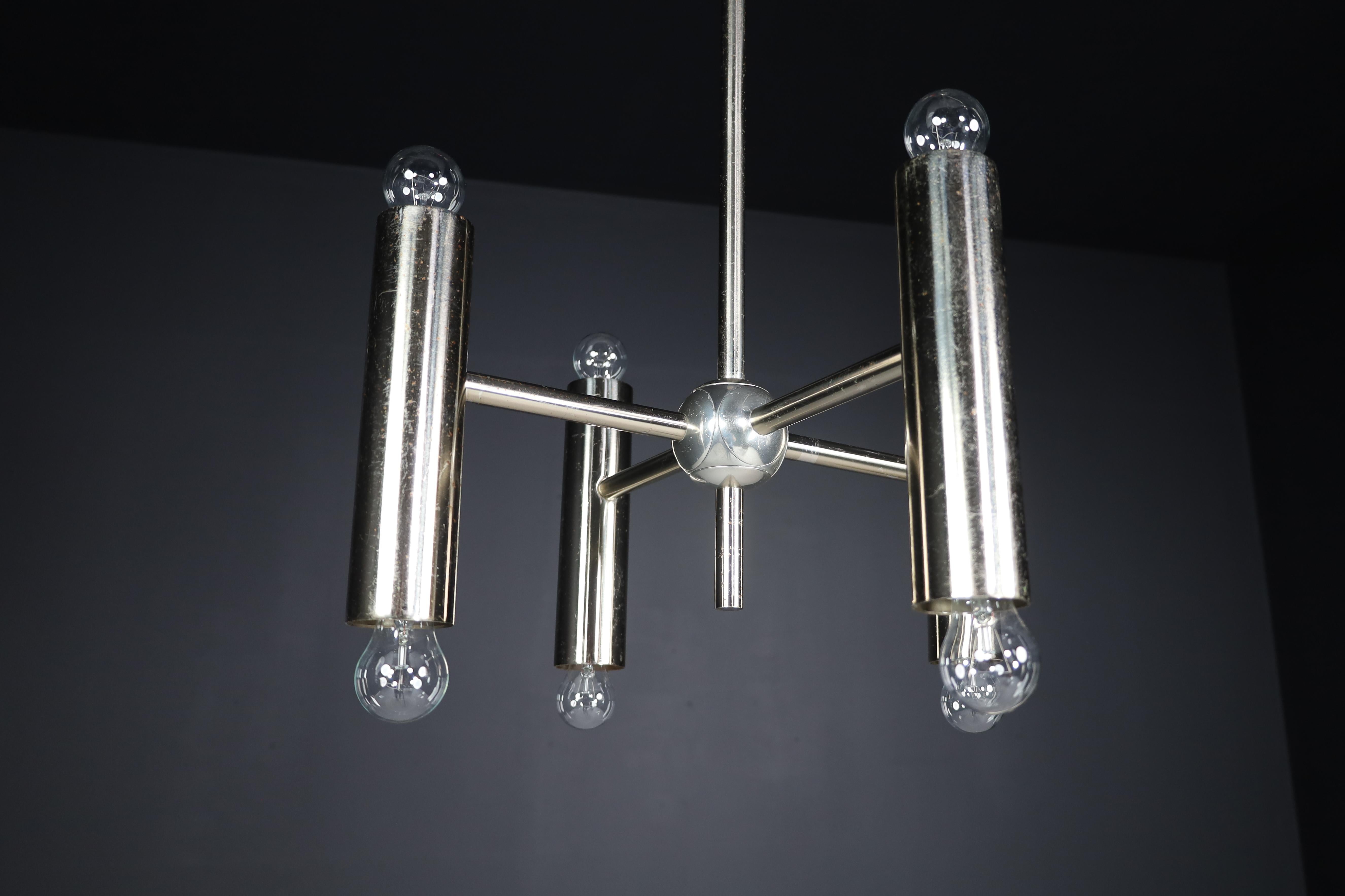 1 of 6 Minimalistic Design Geometric Chandeliers in Chrome, Germany, 1970s For Sale 7