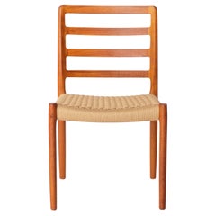1 of 6 Niels Møller Model 85 Chair in Teak with Danish Cord, 1980s Danish