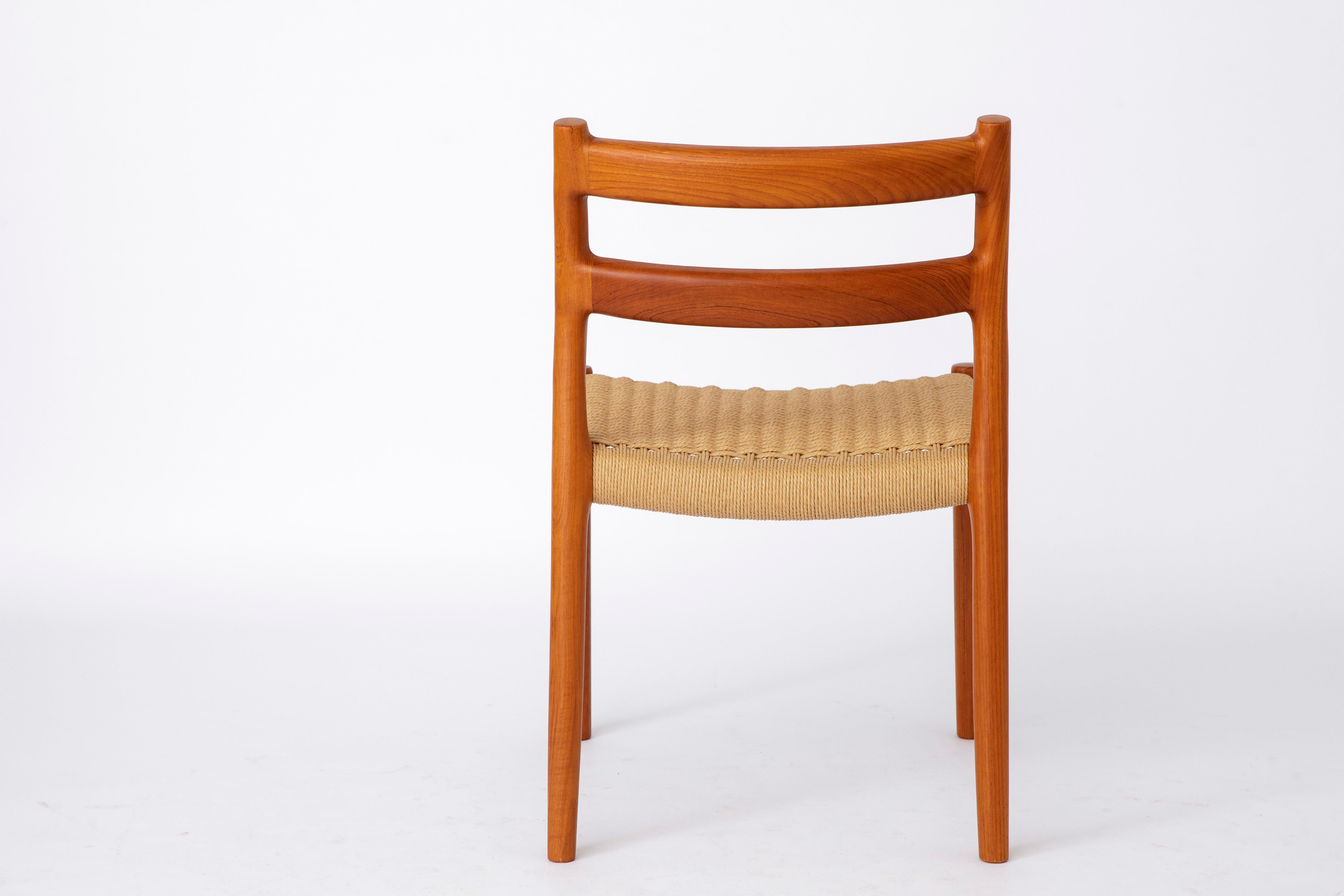 1 von 6 Niels Moller-Stühlen, Modell 84, 1970er Jahre, Teakholz, Vintage, Dänemark im Zustand „Gut“ im Angebot in Hannover, DE