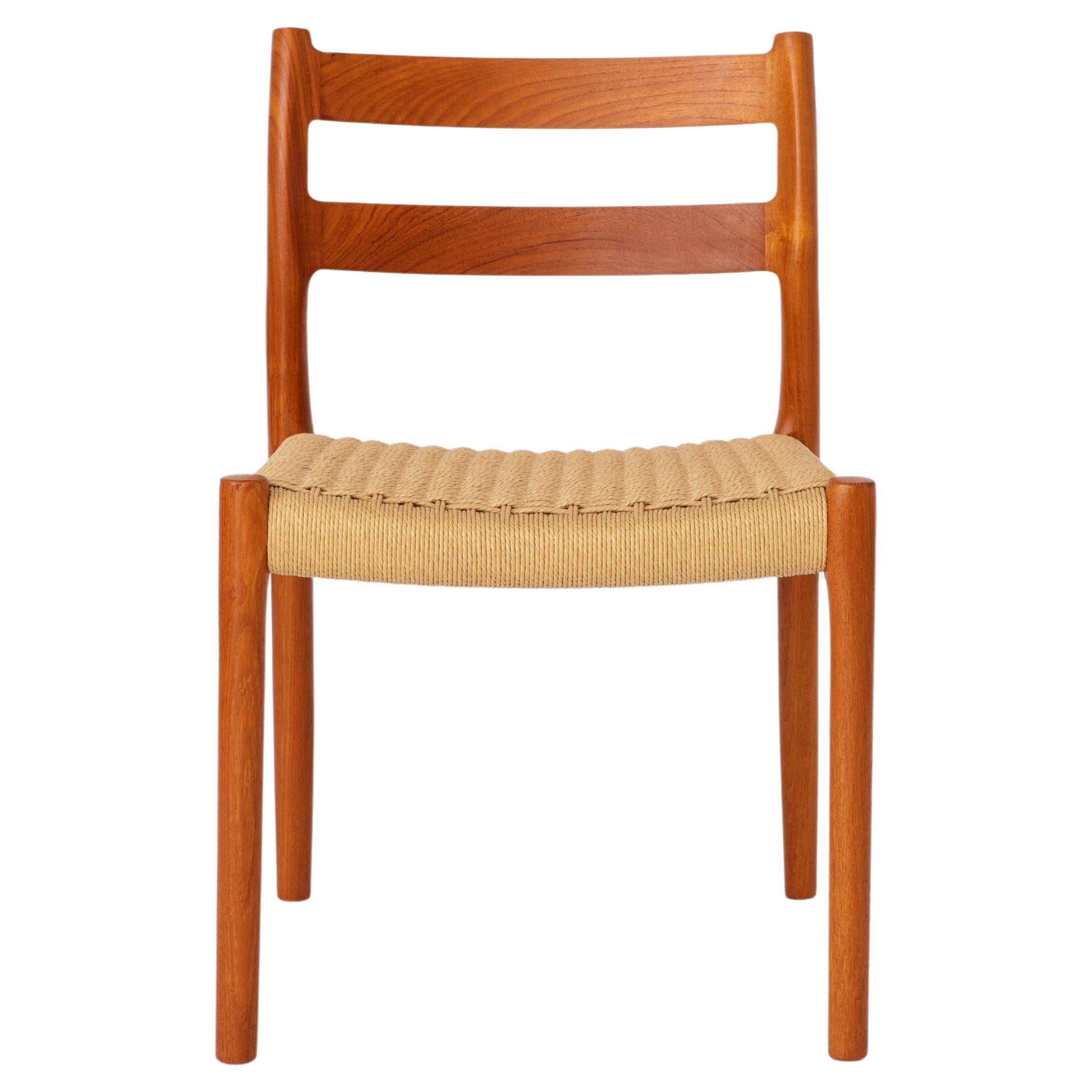 1 of 6 Niels Moller Chairs, model 84, 1970s, Teak, Vintage, Danish