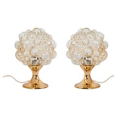 1 of 6 Petite Amber Bubble Glass Table lamps, Germany, 1970s