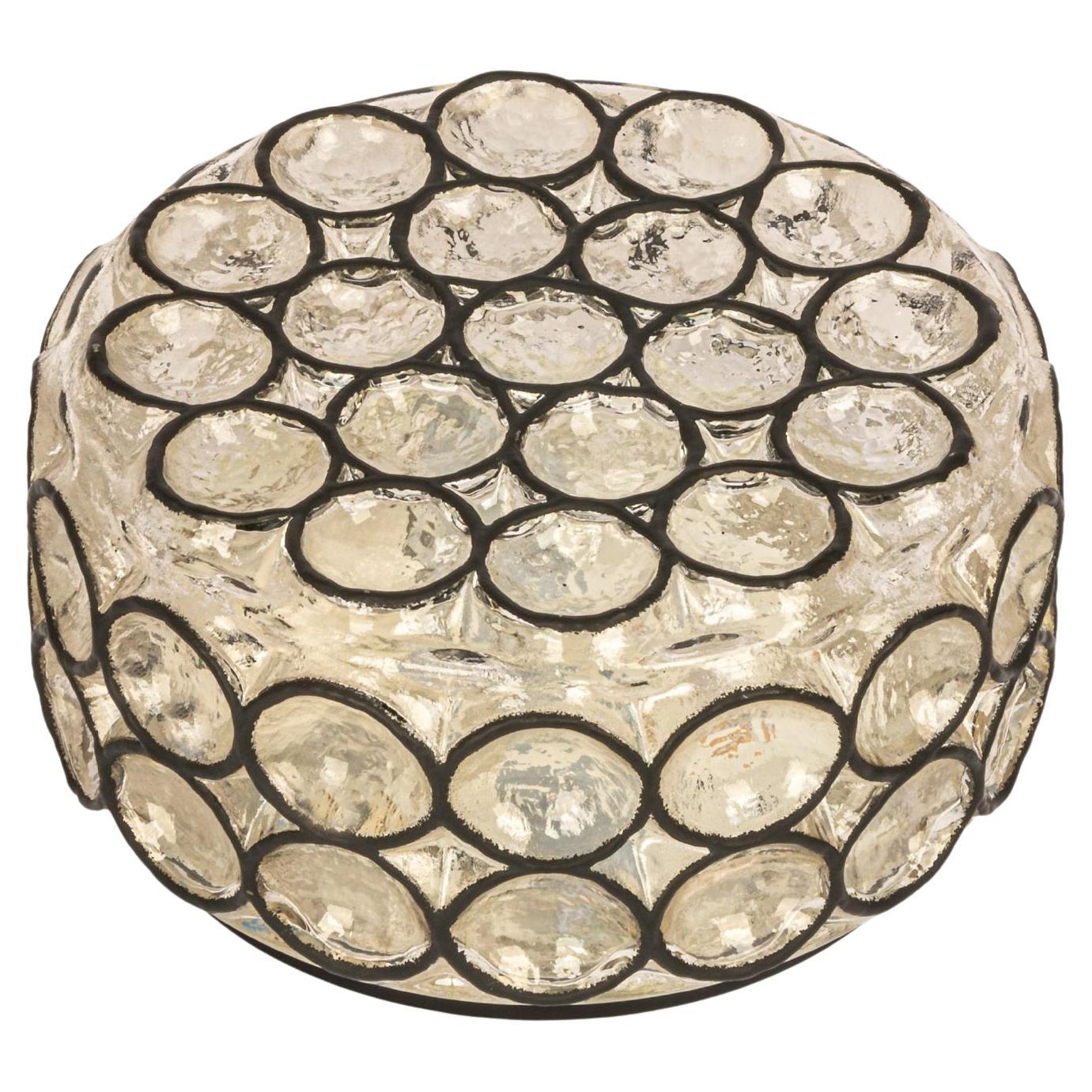1 of 6 Petite Iron and Glass Wall or Ceiling Lights by Limburg, Germany, 1960s