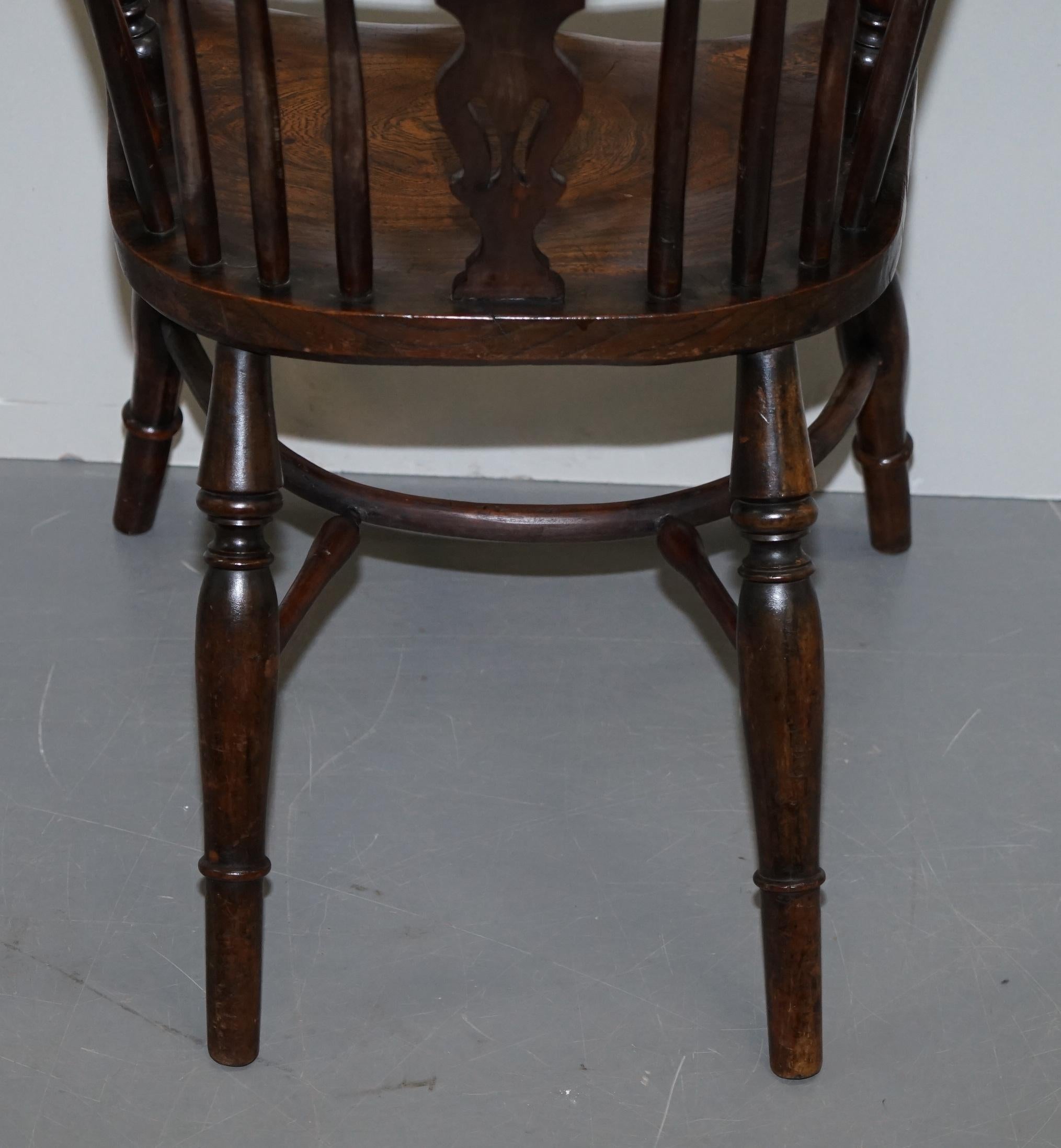 1 of 6 Solid Elm Windsor Armchairs circa 1860 English Countryhouse Furniture For Sale 8